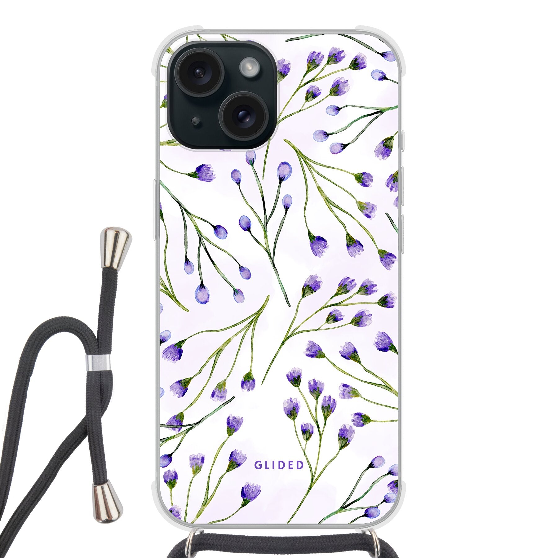 Violet Garden - iPhone 15 Handyhülle Crossbody case mit Band