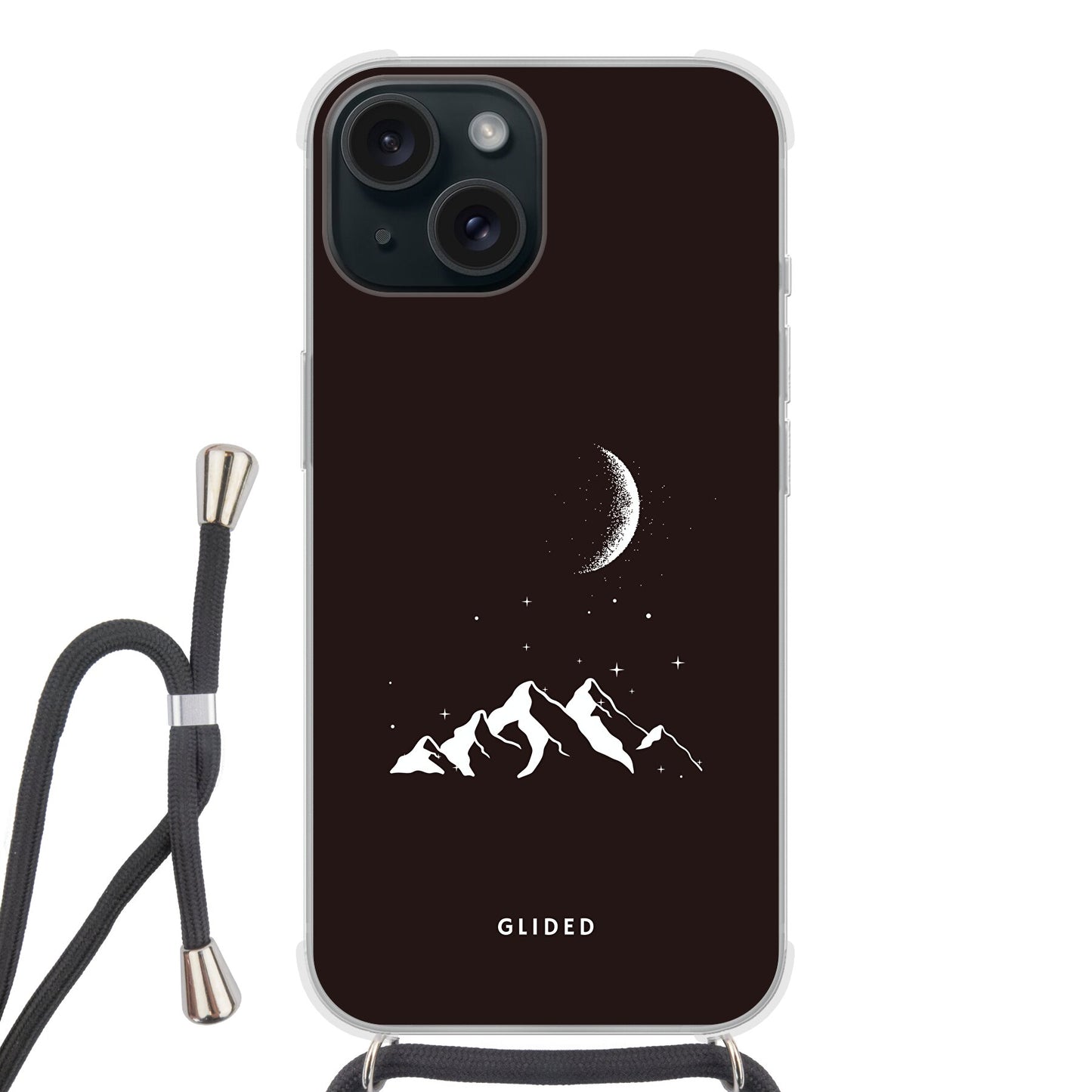 Midnight Peaks - iPhone 15 Handyhülle Crossbody case mit Band