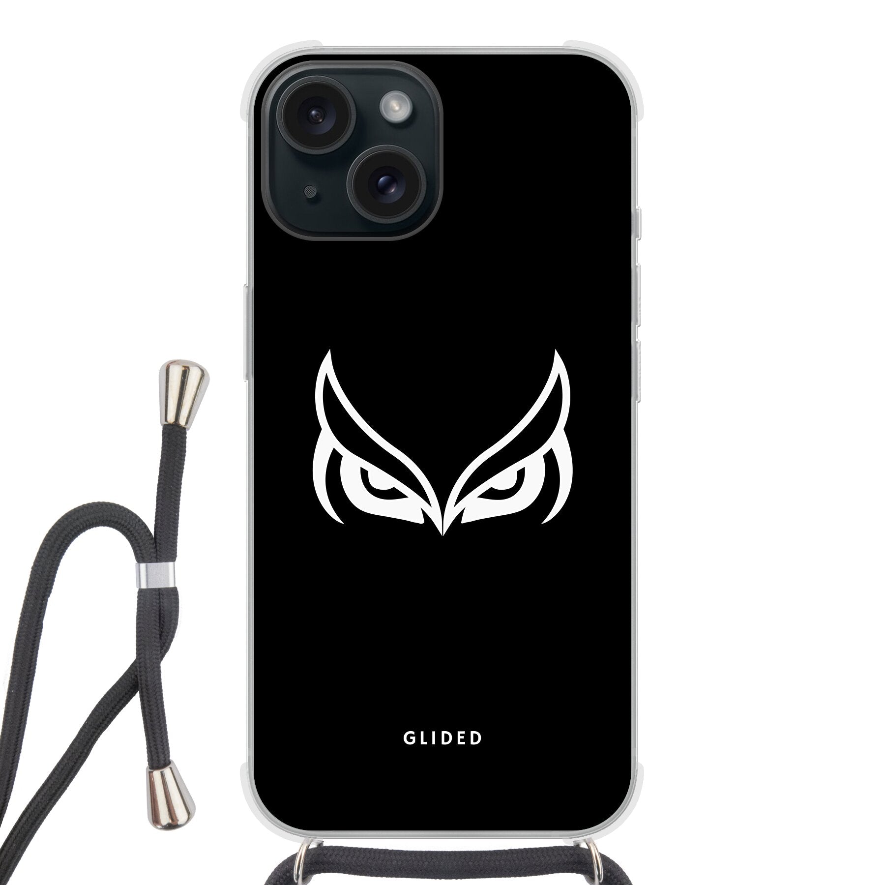 Dark owl - iPhone 15 Handyhülle Crossbody case mit Band