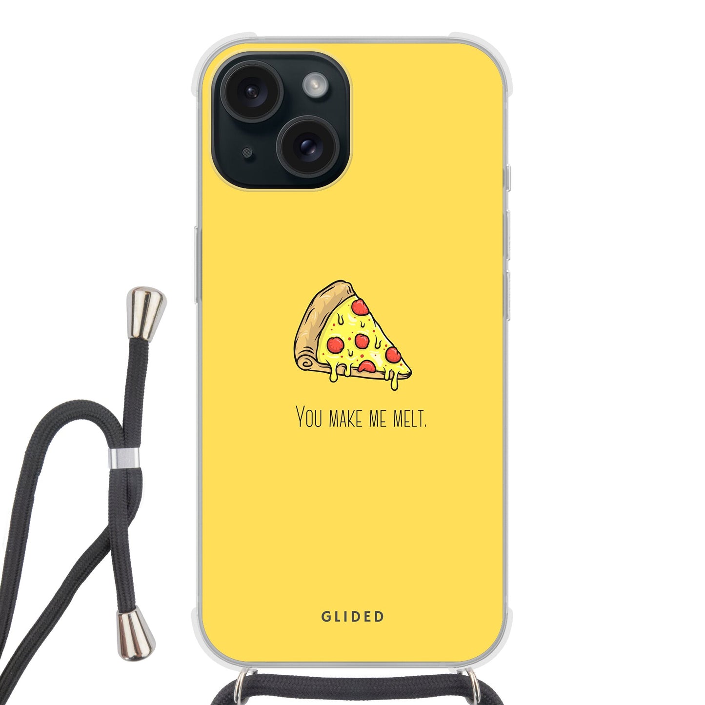 Flirty Pizza - iPhone 15 - Crossbody case mit Band