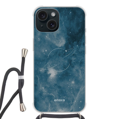 Space Time - iPhone 15 Handyhülle Crossbody case mit Band