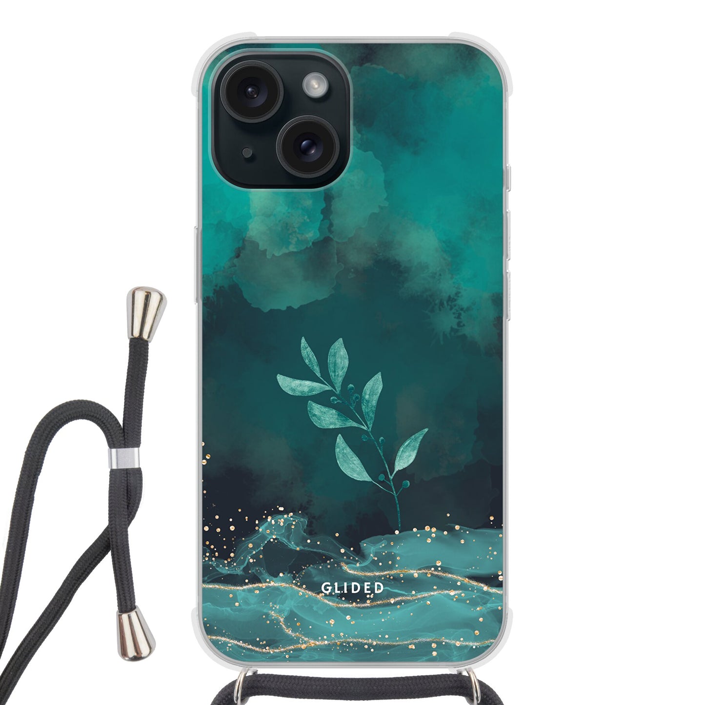 Mystic Bloom - iPhone 15 Handyhülle Crossbody case mit Band
