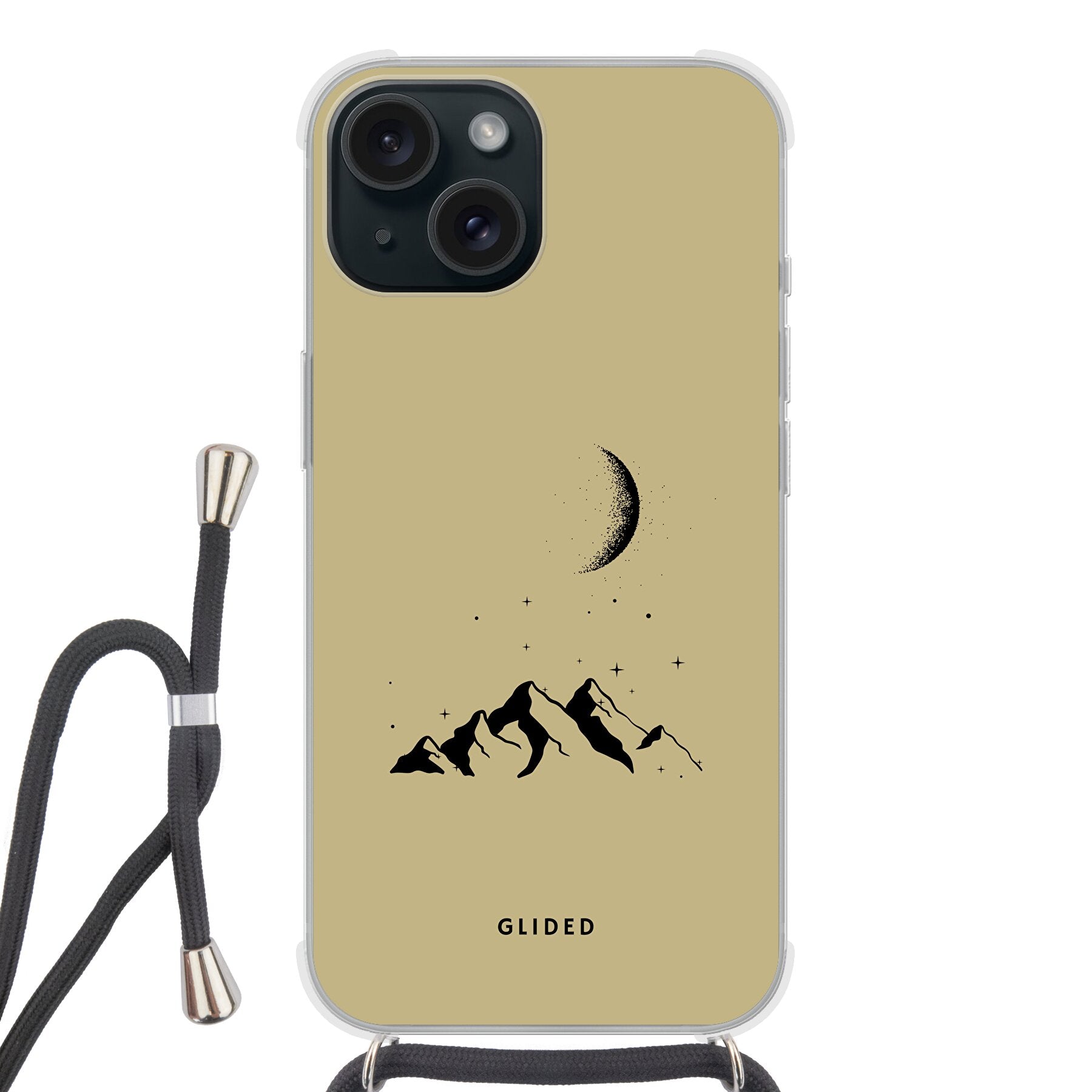 Lunar Peaks - iPhone 15 Handyhülle Crossbody case mit Band