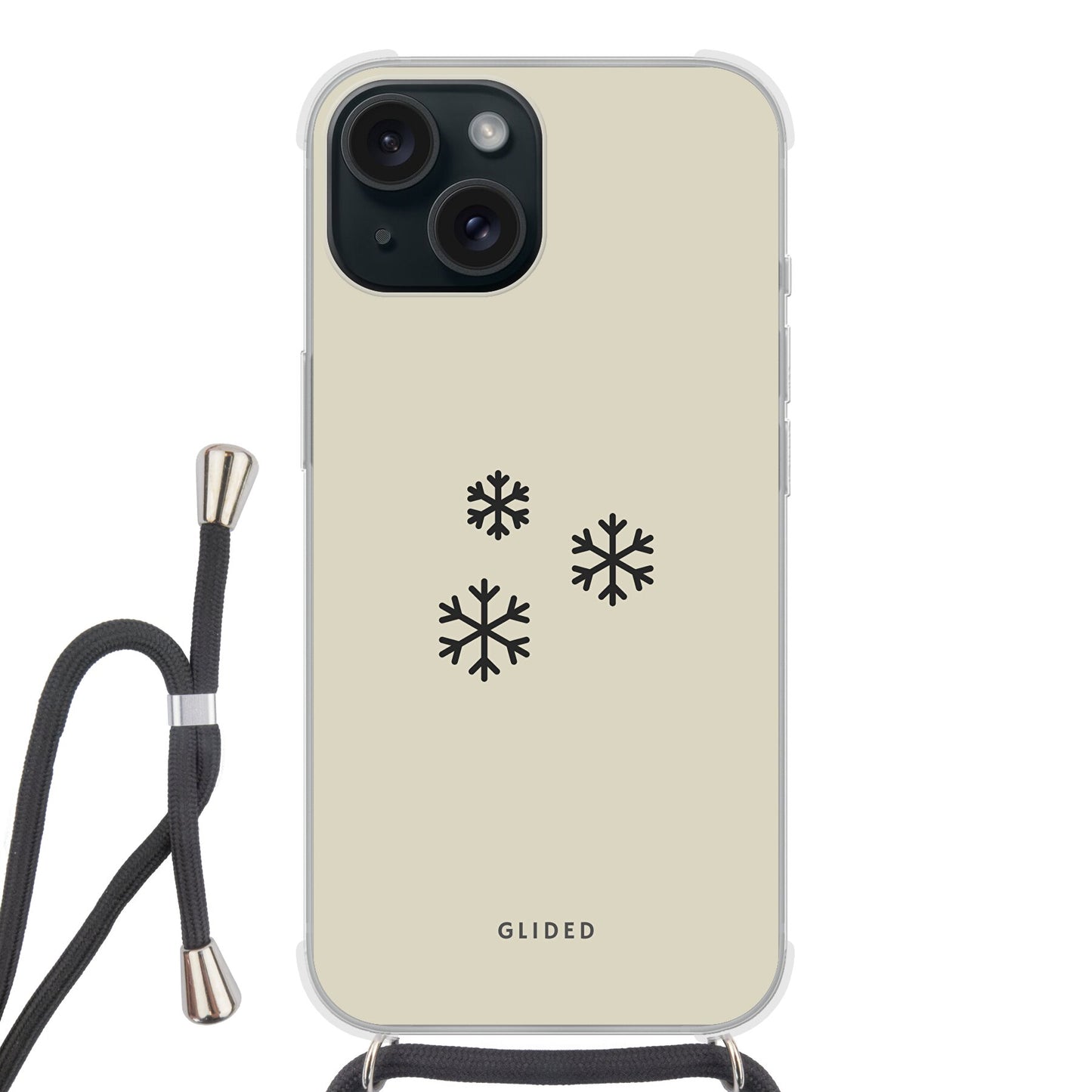 Snowflakes - iPhone 15 Handyhülle Crossbody case mit Band