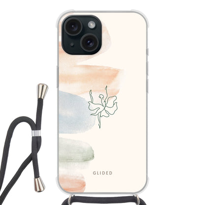 Aquarelle - iPhone 15 Handyhülle Crossbody case mit Band