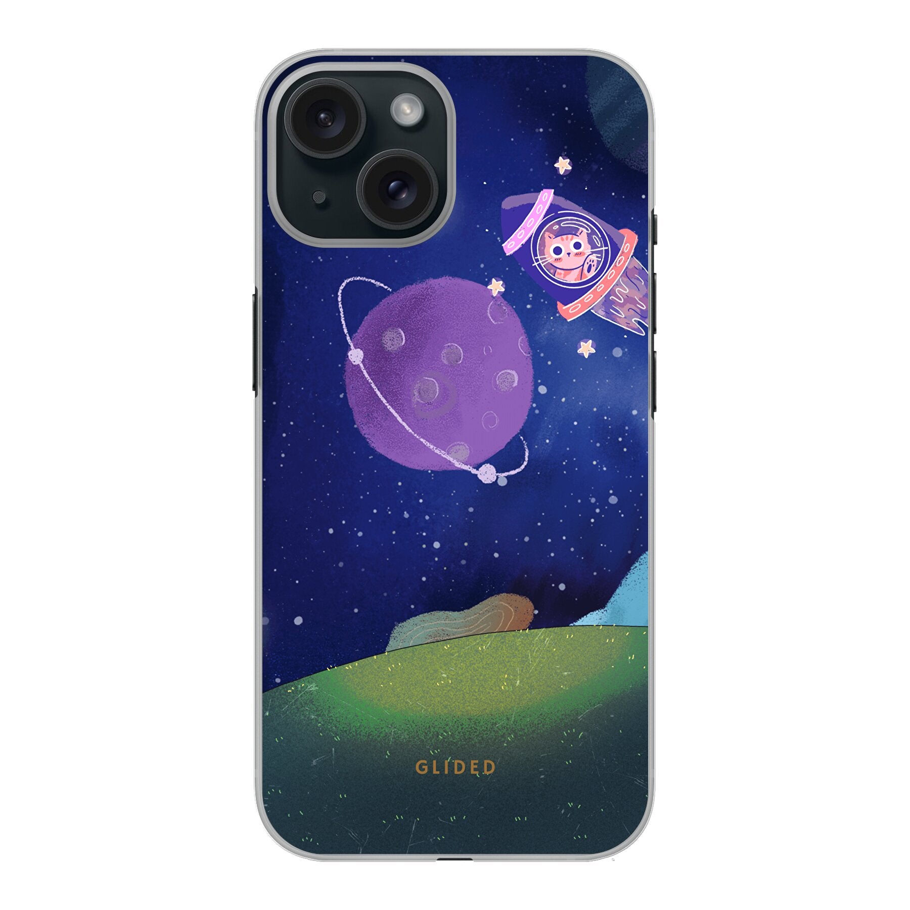 Galaxy Cat - iPhone 15 Handyhülle Hard Case