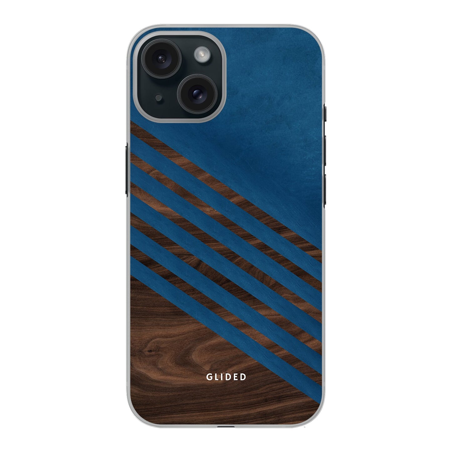 Blue Wood - iPhone 15 Handyhülle Hard Case