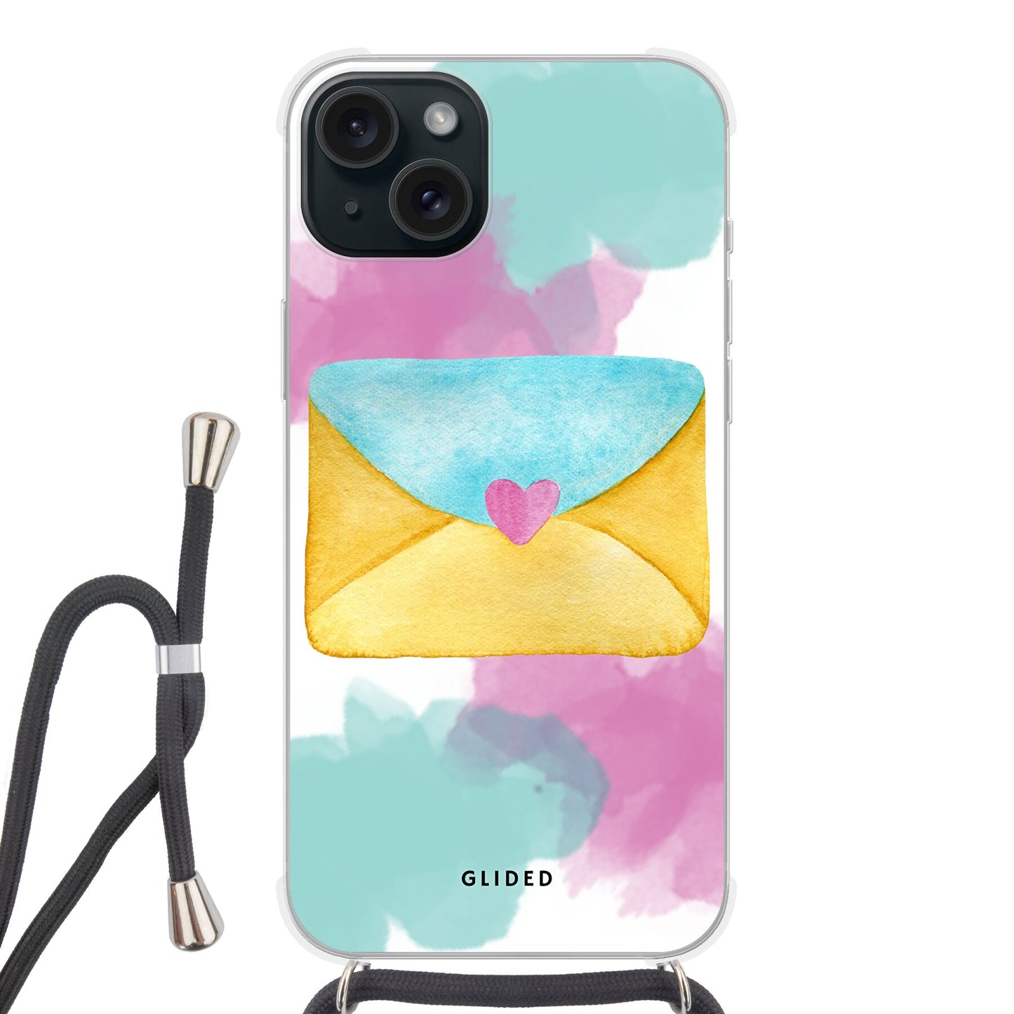 Envelope - iPhone 15 Plus - Crossbody case mit Band