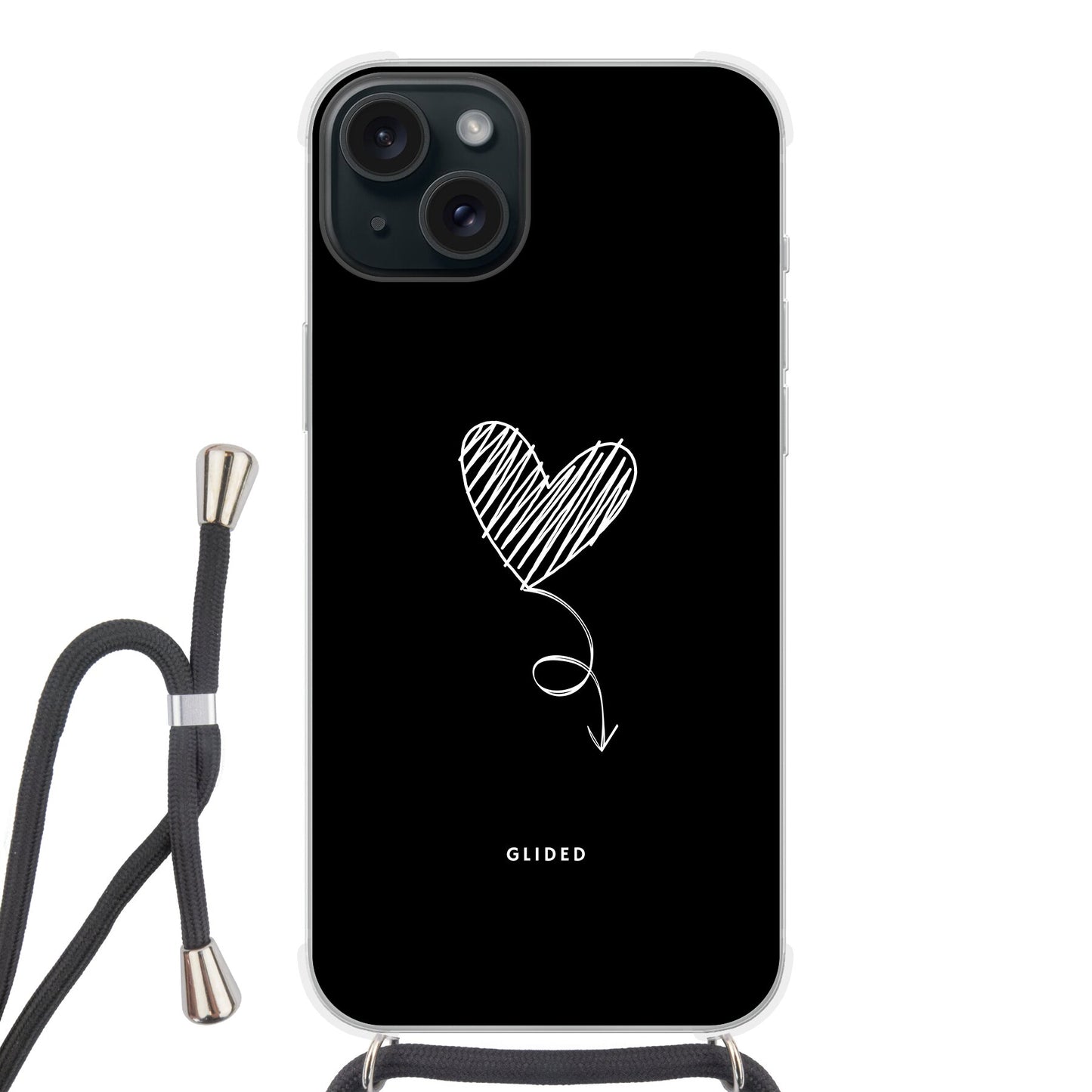 Dark Heart - iPhone 15 Plus Handyhülle Crossbody case mit Band