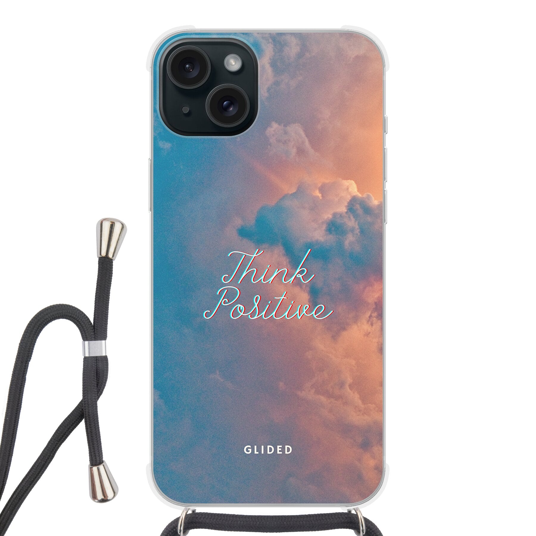 Think positive - iPhone 15 Plus Handyhülle Crossbody case mit Band