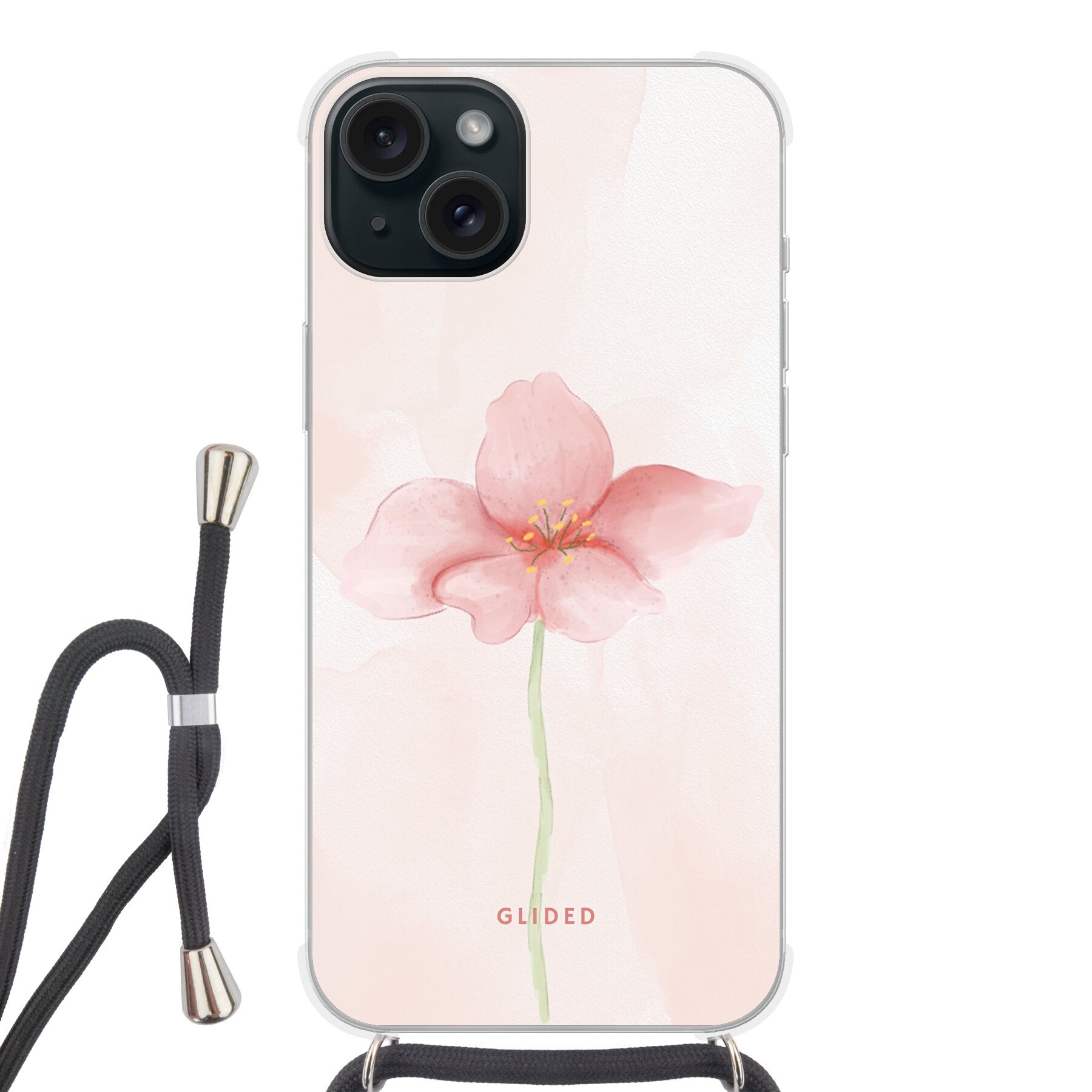 Pastel Flower - iPhone 15 Plus Handyhülle Crossbody case mit Band