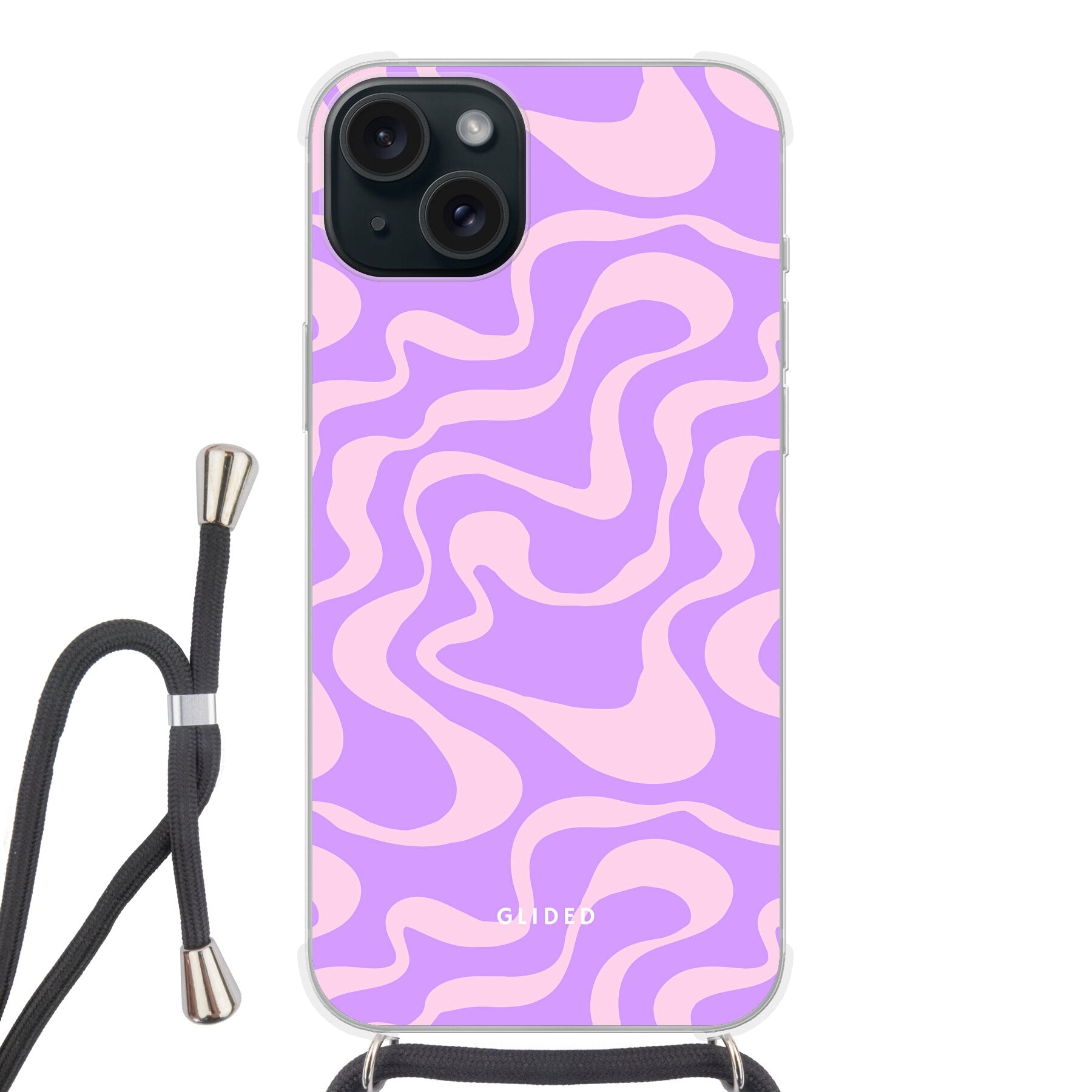 Purple Wave - iPhone 15 Plus Handyhülle Crossbody case mit Band