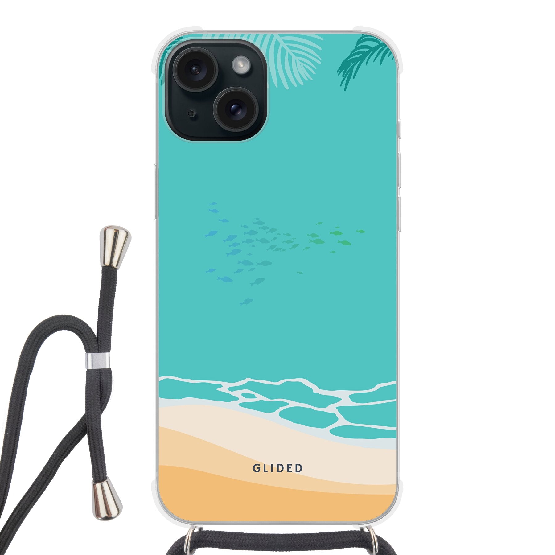 Beachy - iPhone 15 Plus Handyhülle Crossbody case mit Band