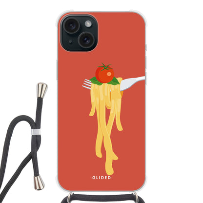 Pasta Paradise - iPhone 15 Plus - Crossbody case mit Band