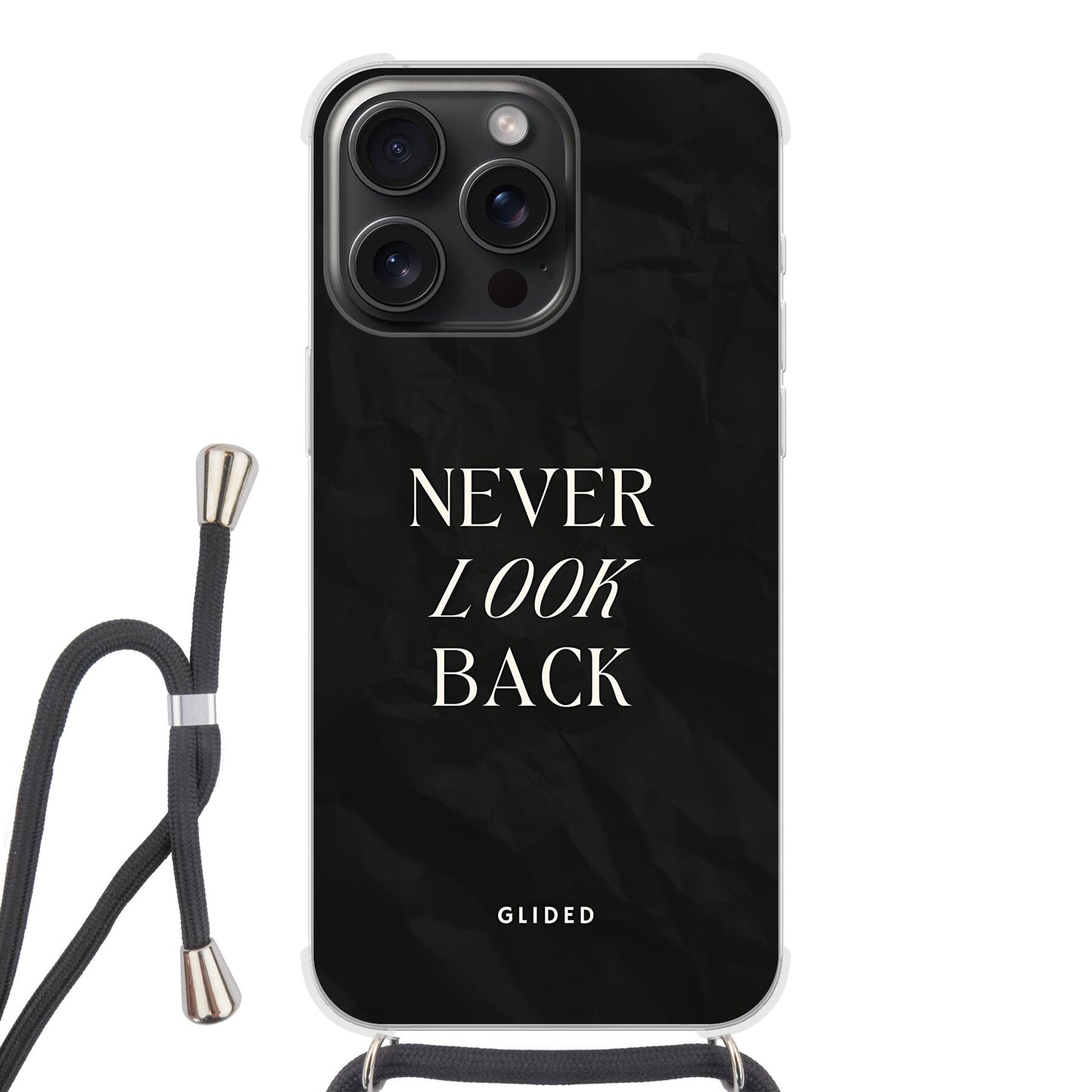 Never Back - iPhone 15 Pro Handyhülle Crossbody case mit Band