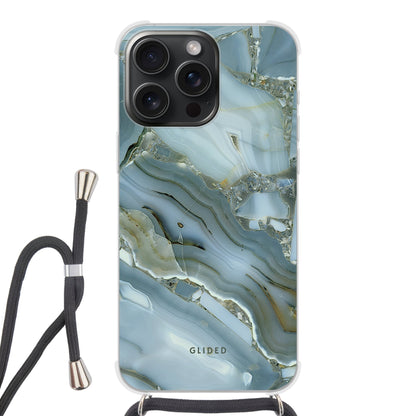 Green Marble - iPhone 15 Pro Handyhülle Crossbody case mit Band