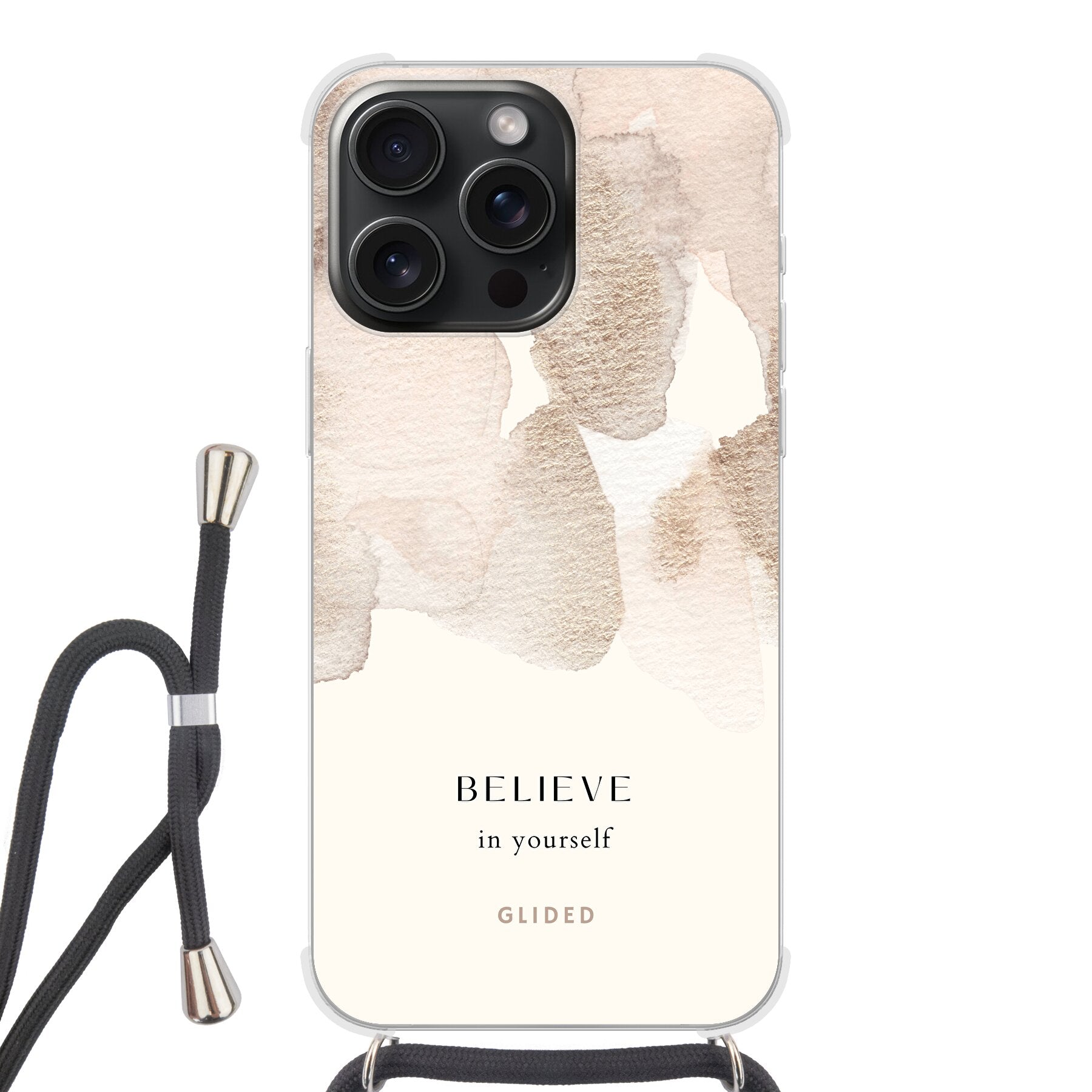 Believe in yourself - iPhone 15 Pro Handyhülle Crossbody case mit Band