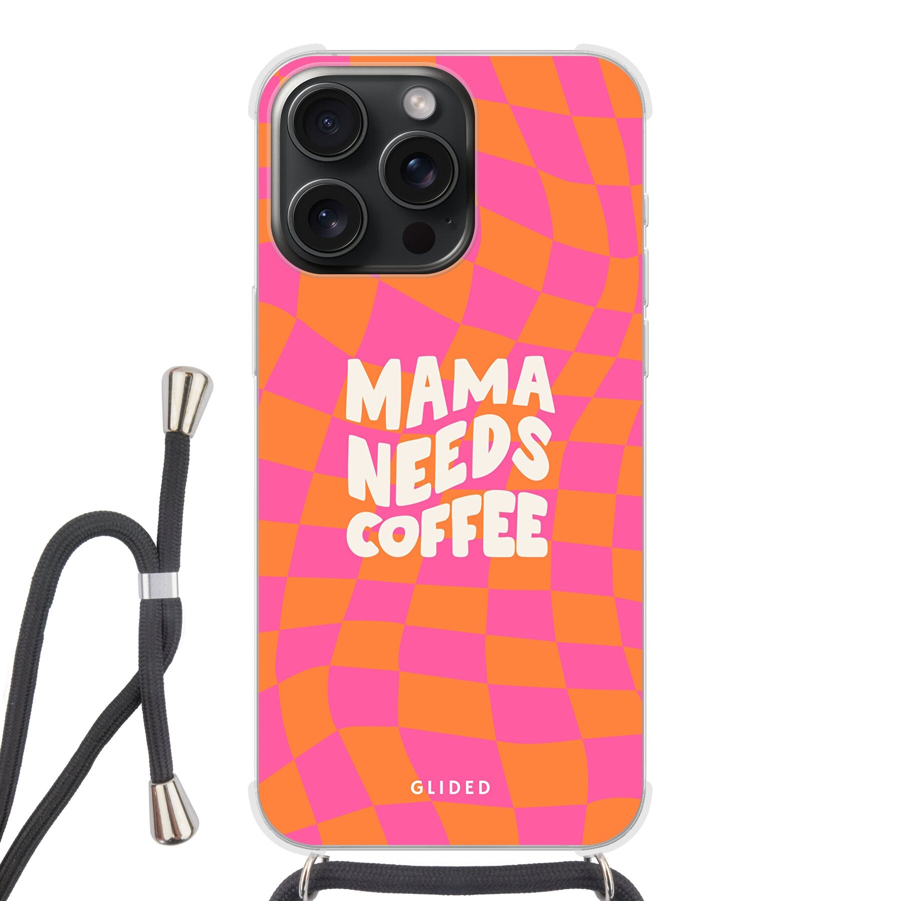 Coffee Mom - iPhone 15 Pro - Crossbody case mit Band
