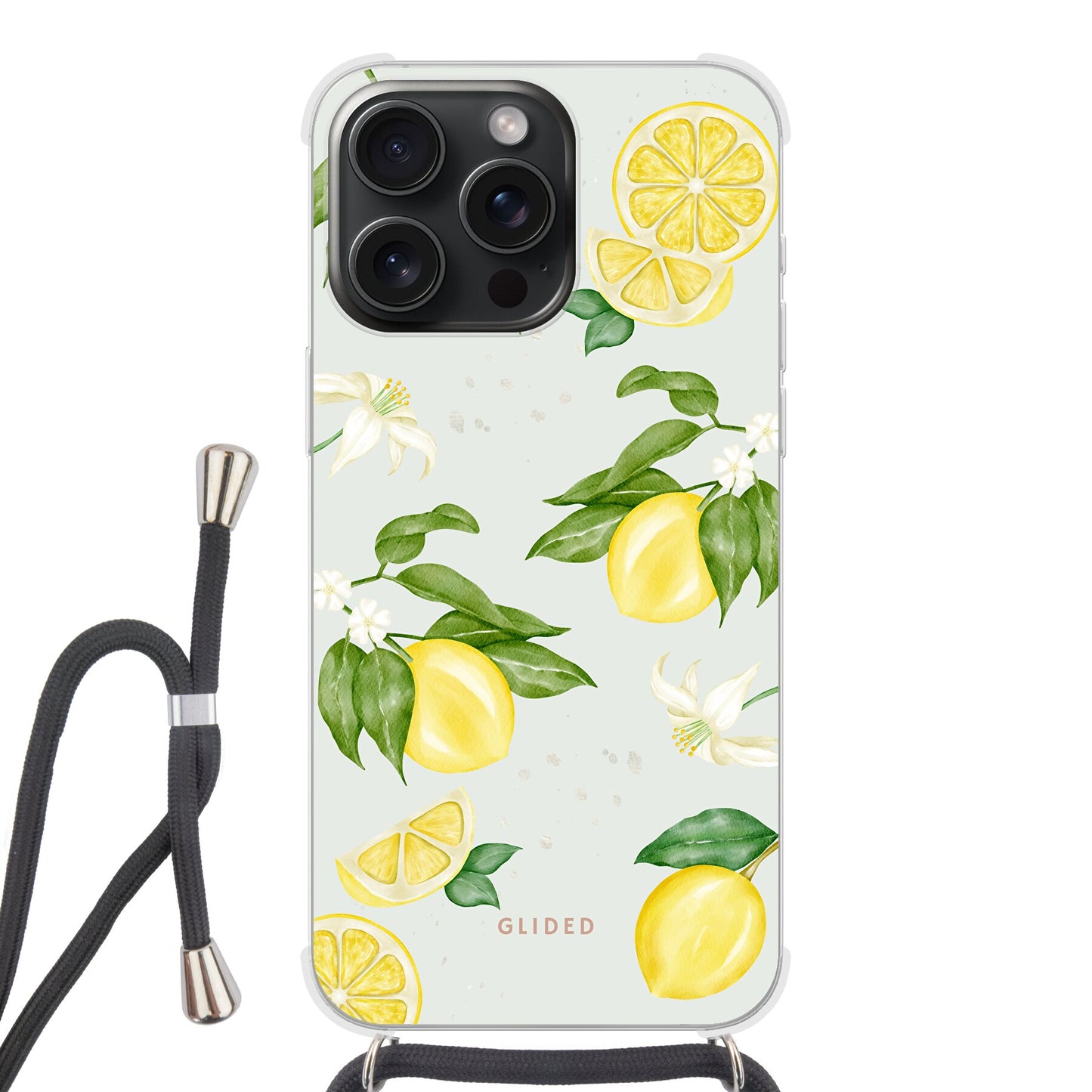 Lemon Beauty - iPhone 15 Pro Handyhülle Crossbody case mit Band
