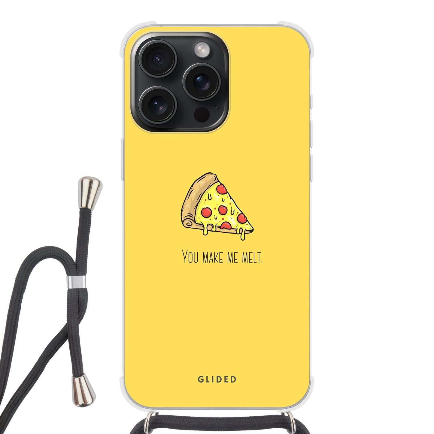 Flirty Pizza - iPhone 15 Pro - Crossbody case mit Band