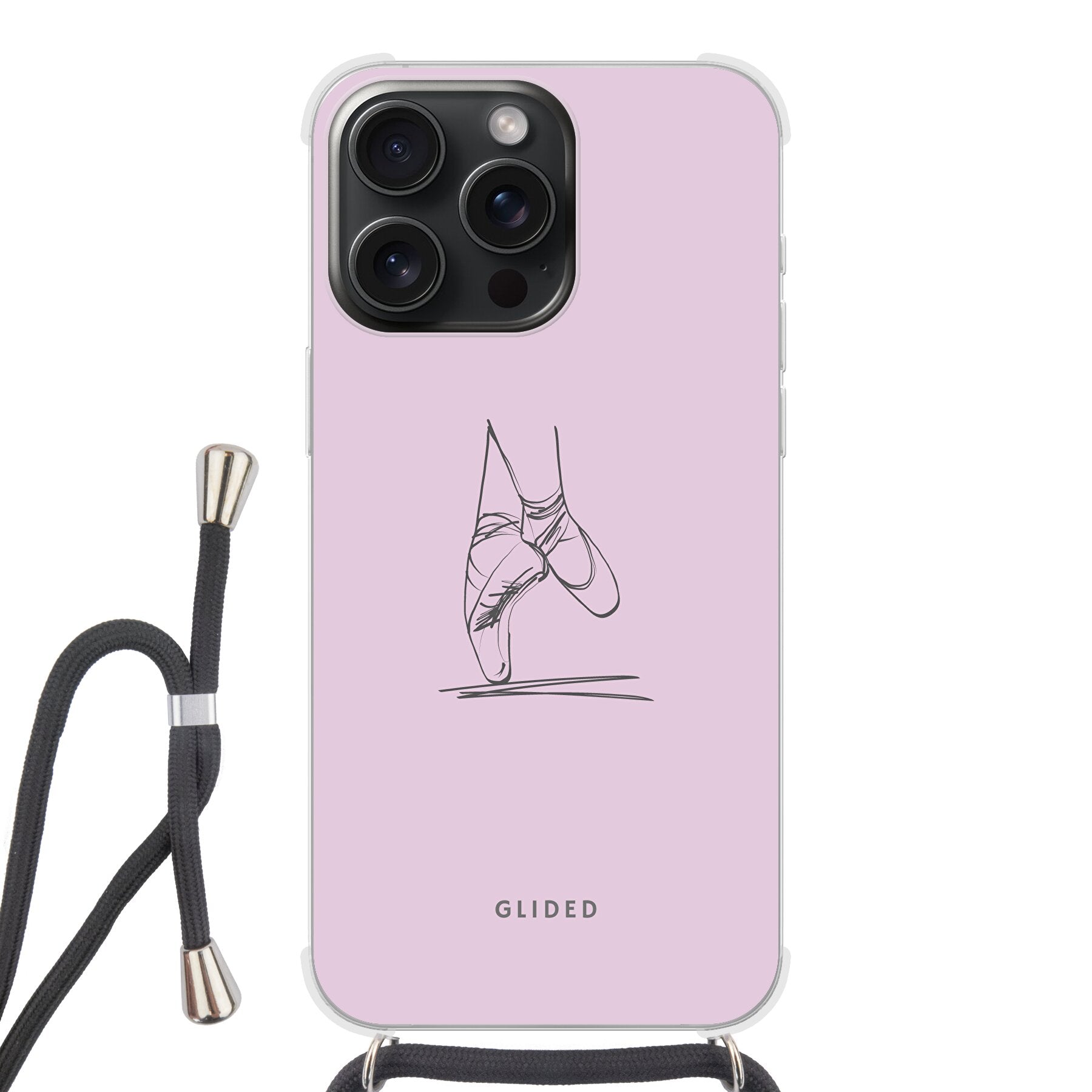 Pointe - iPhone 15 Pro Handyhülle Crossbody case mit Band