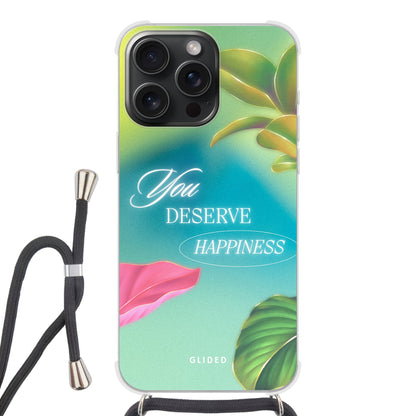 Happiness - iPhone 15 Pro - Crossbody case mit Band