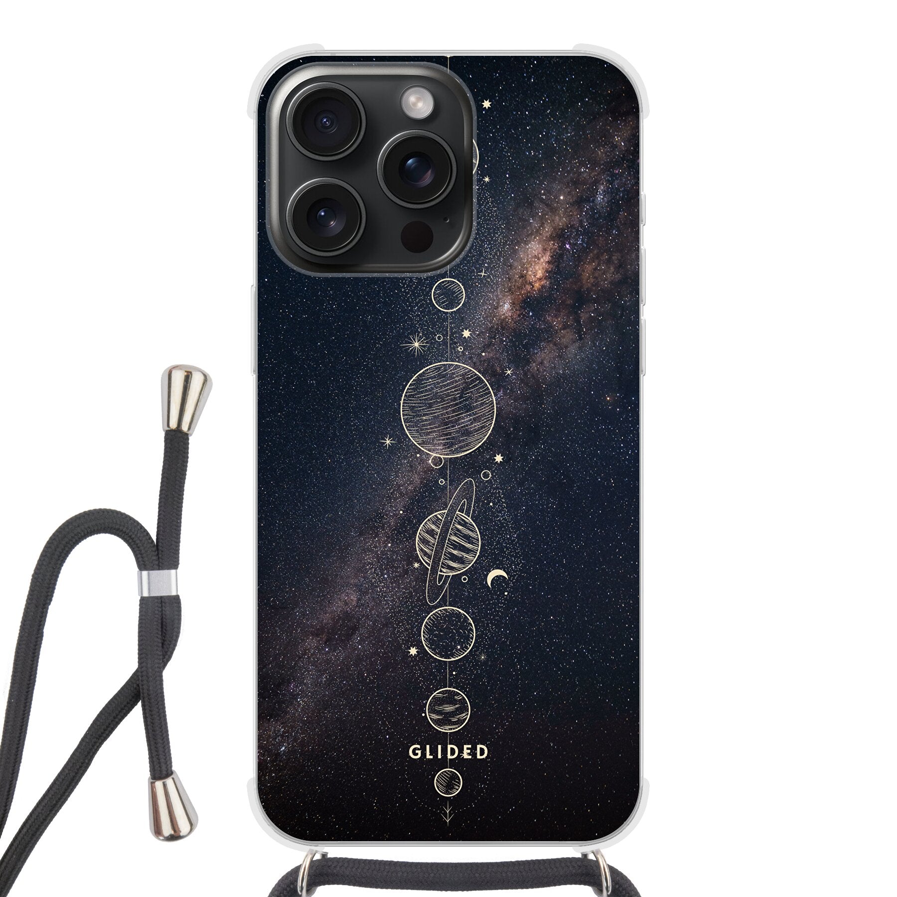 Planets - iPhone 15 Pro Handyhülle Crossbody case mit Band