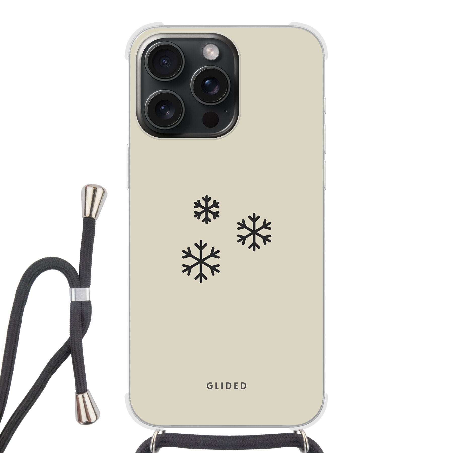 Snowflakes - iPhone 15 Pro Handyhülle Crossbody case mit Band