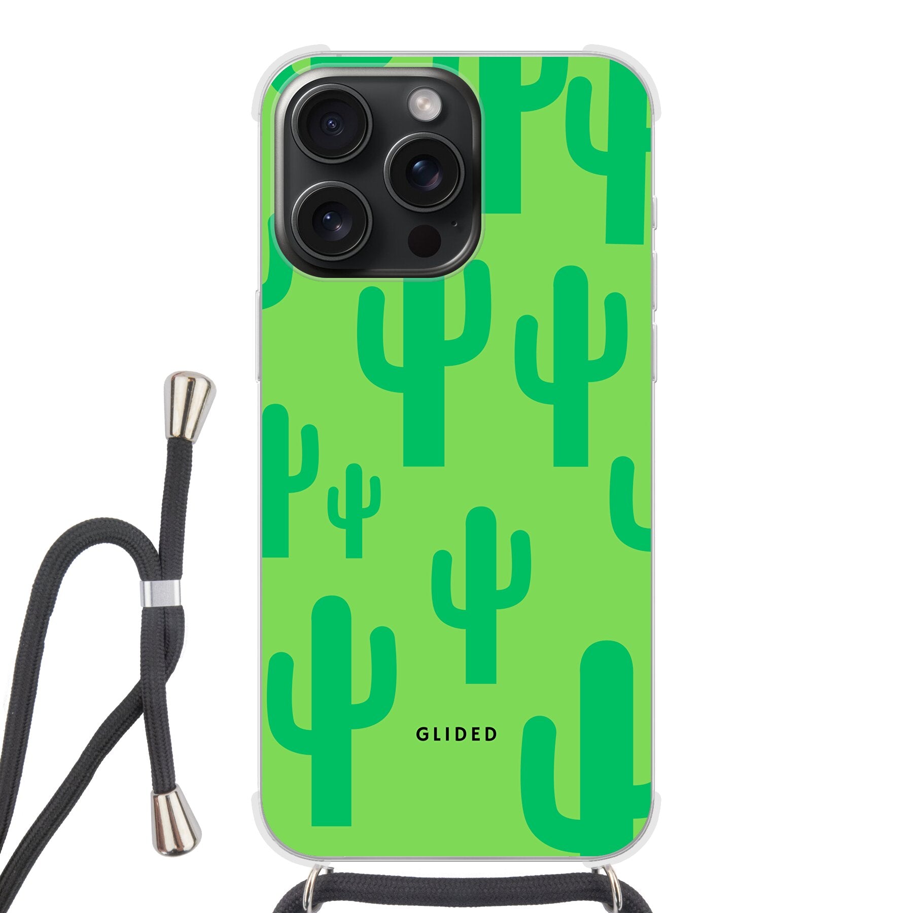Cactus Spikes - iPhone 15 Pro - Crossbody case mit Band