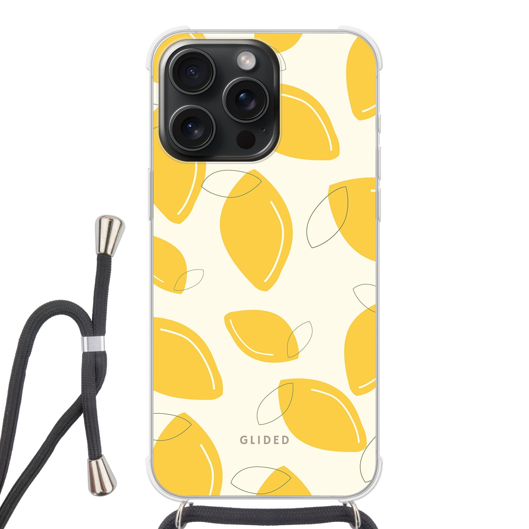 Abstract Lemon - iPhone 15 Pro Max - Crossbody case mit Band