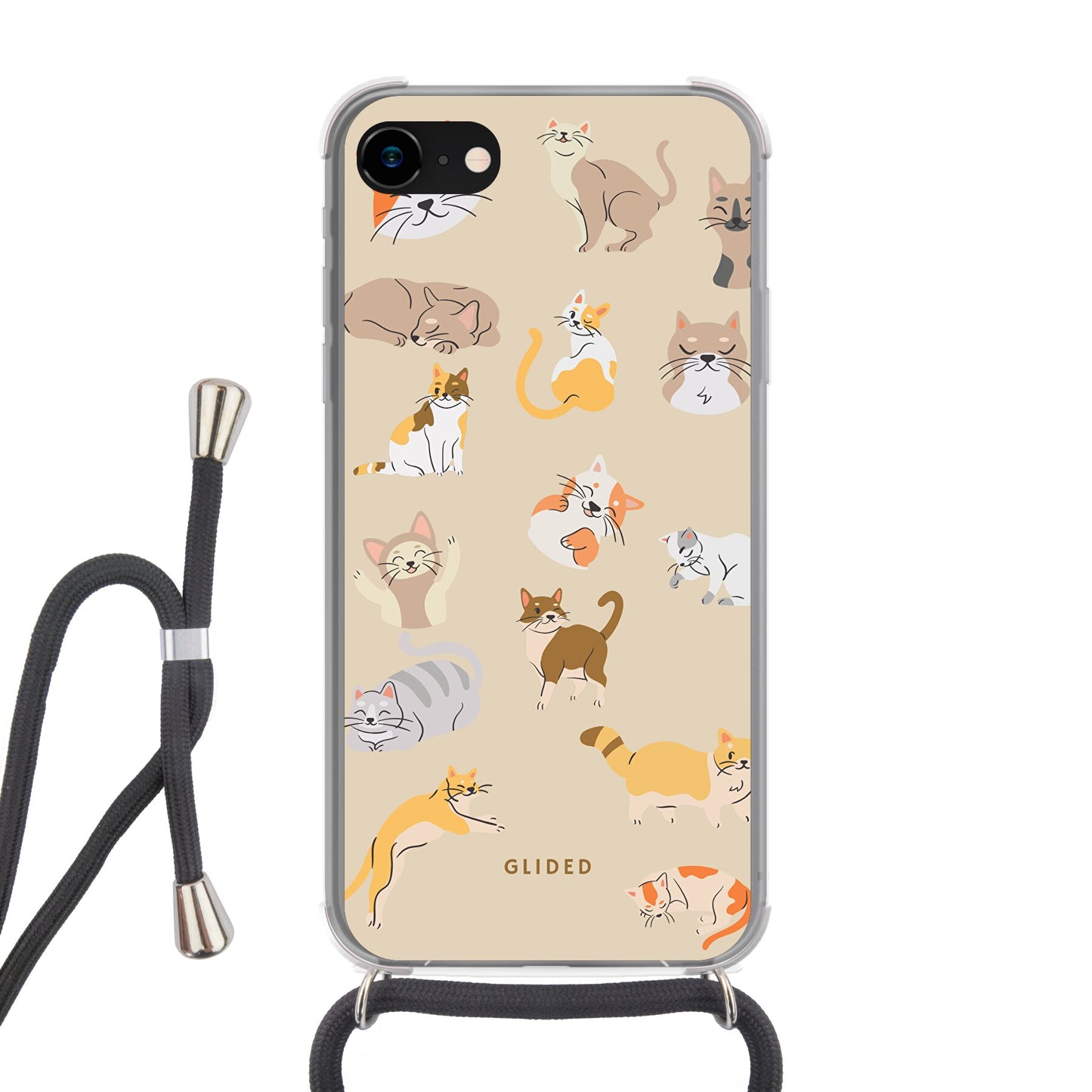 Meow - iPhone 7 Handyhülle Crossbody case mit Band