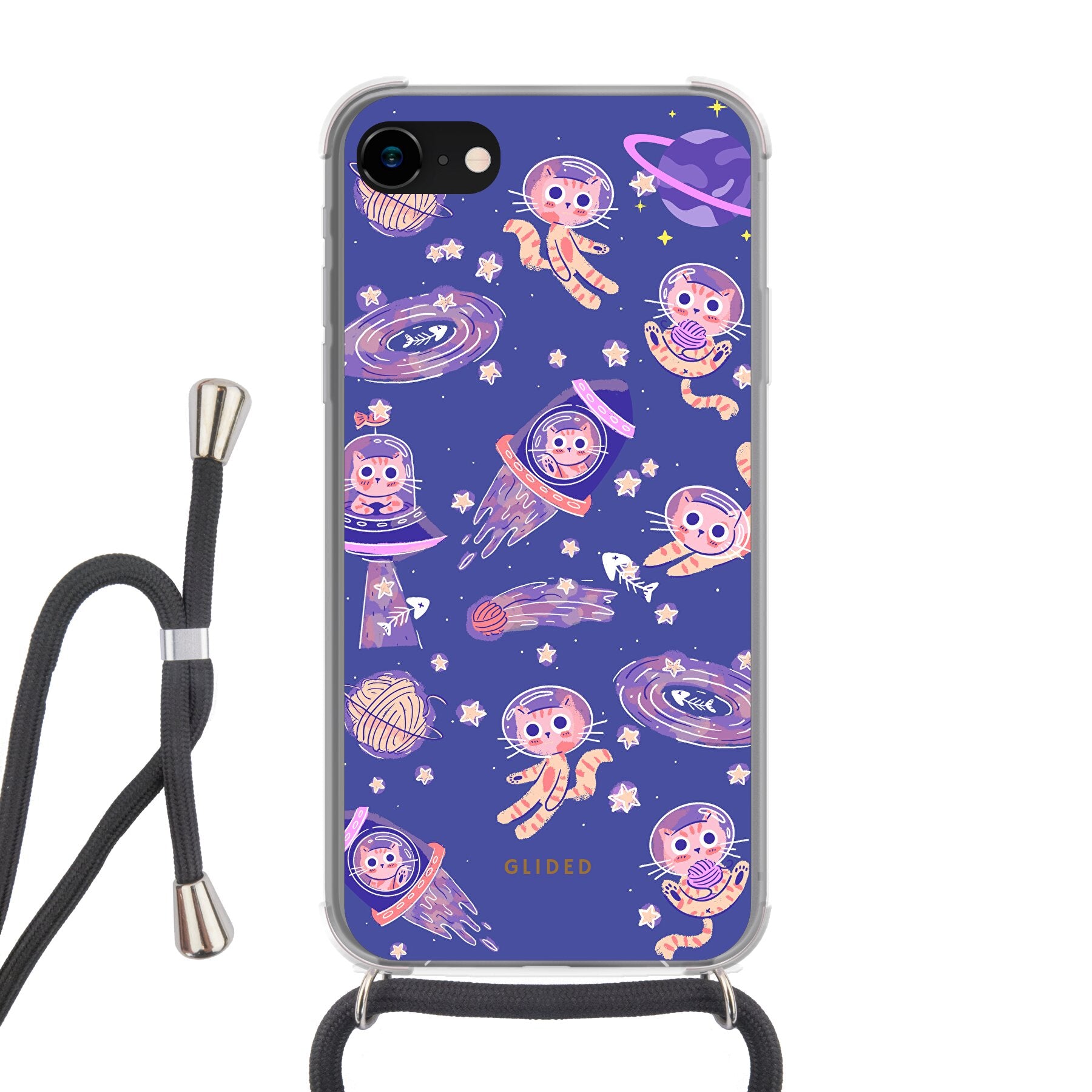 Space Cat - iPhone 7 Handyhülle Crossbody case mit Band