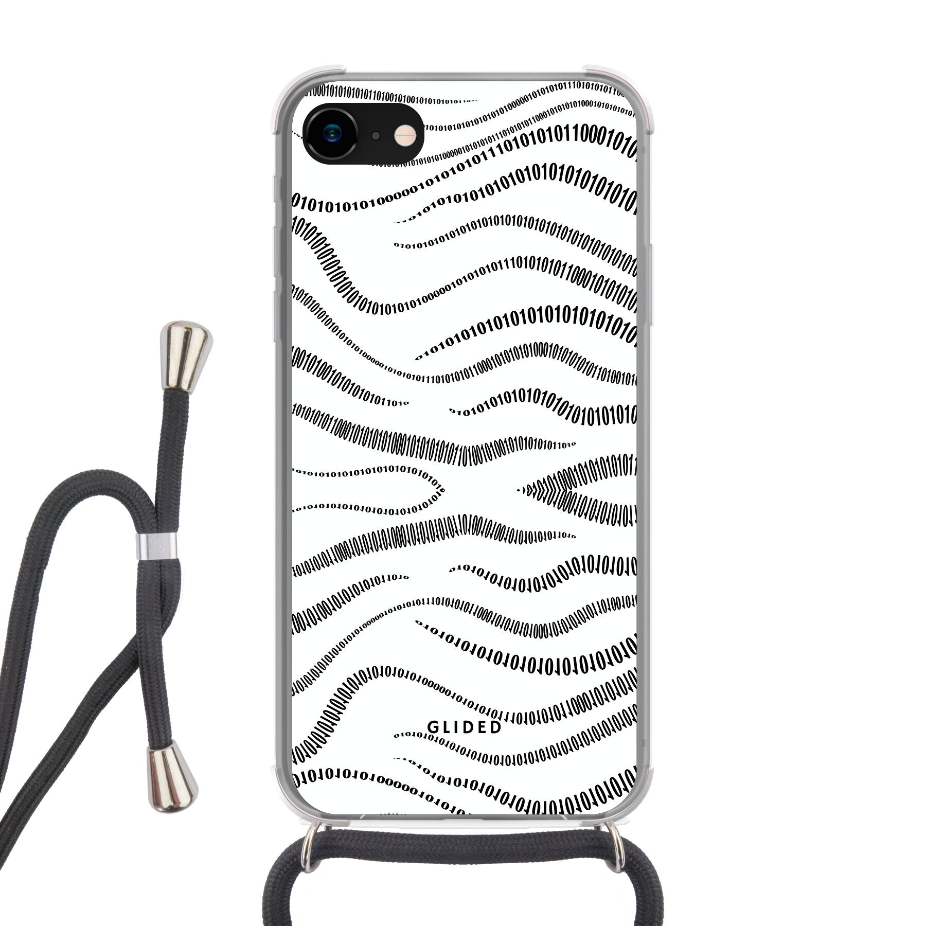 Binary Code - iPhone 7 Handyhülle Crossbody case mit Band