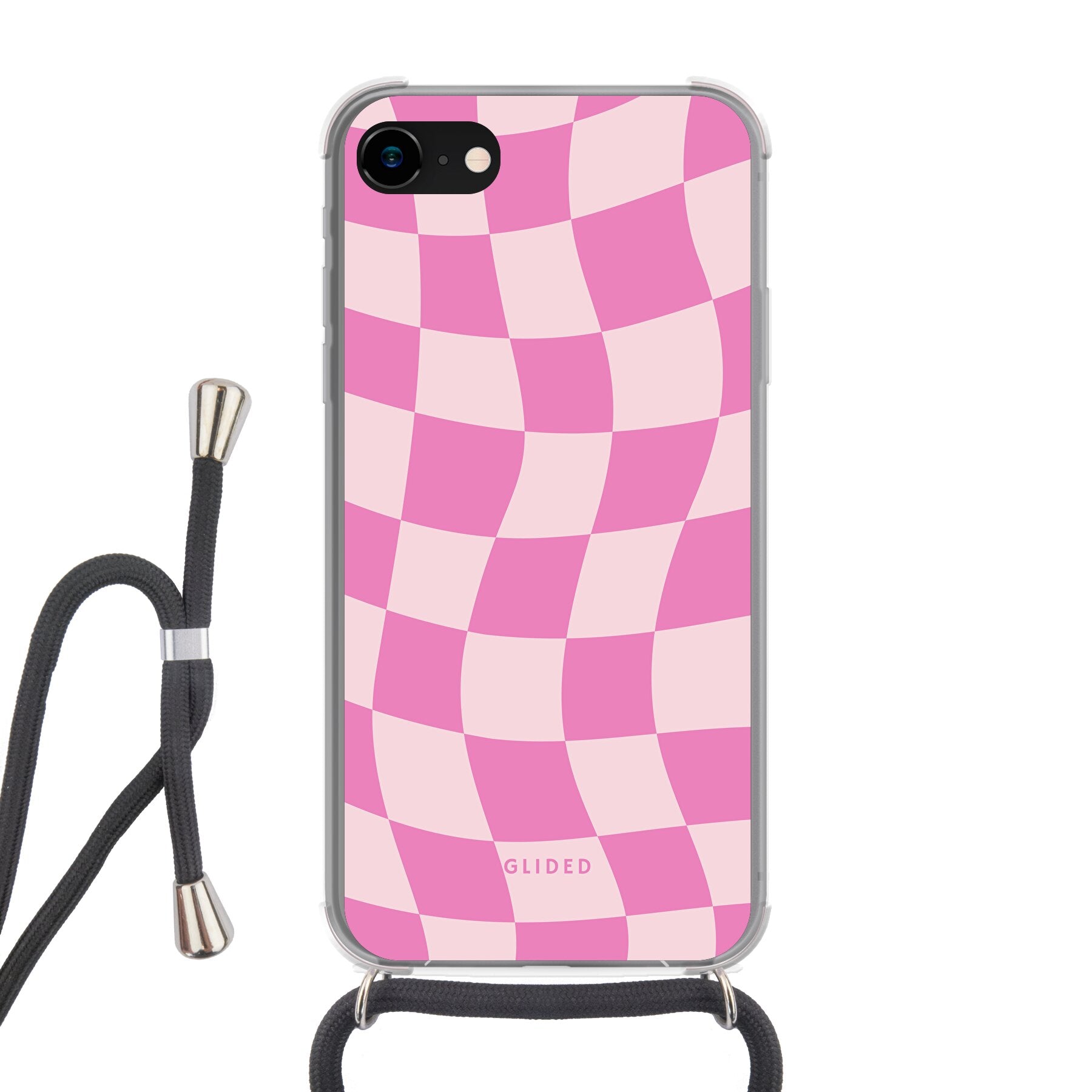 Pink Chess - iPhone 7 Handyhülle Crossbody case mit Band