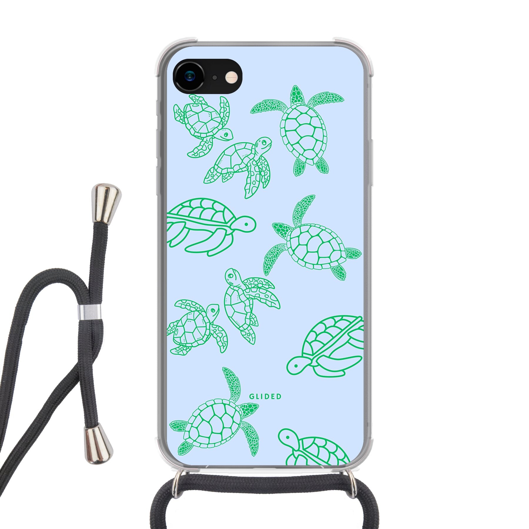 Turtly - iPhone 7 Handyhülle Crossbody case mit Band