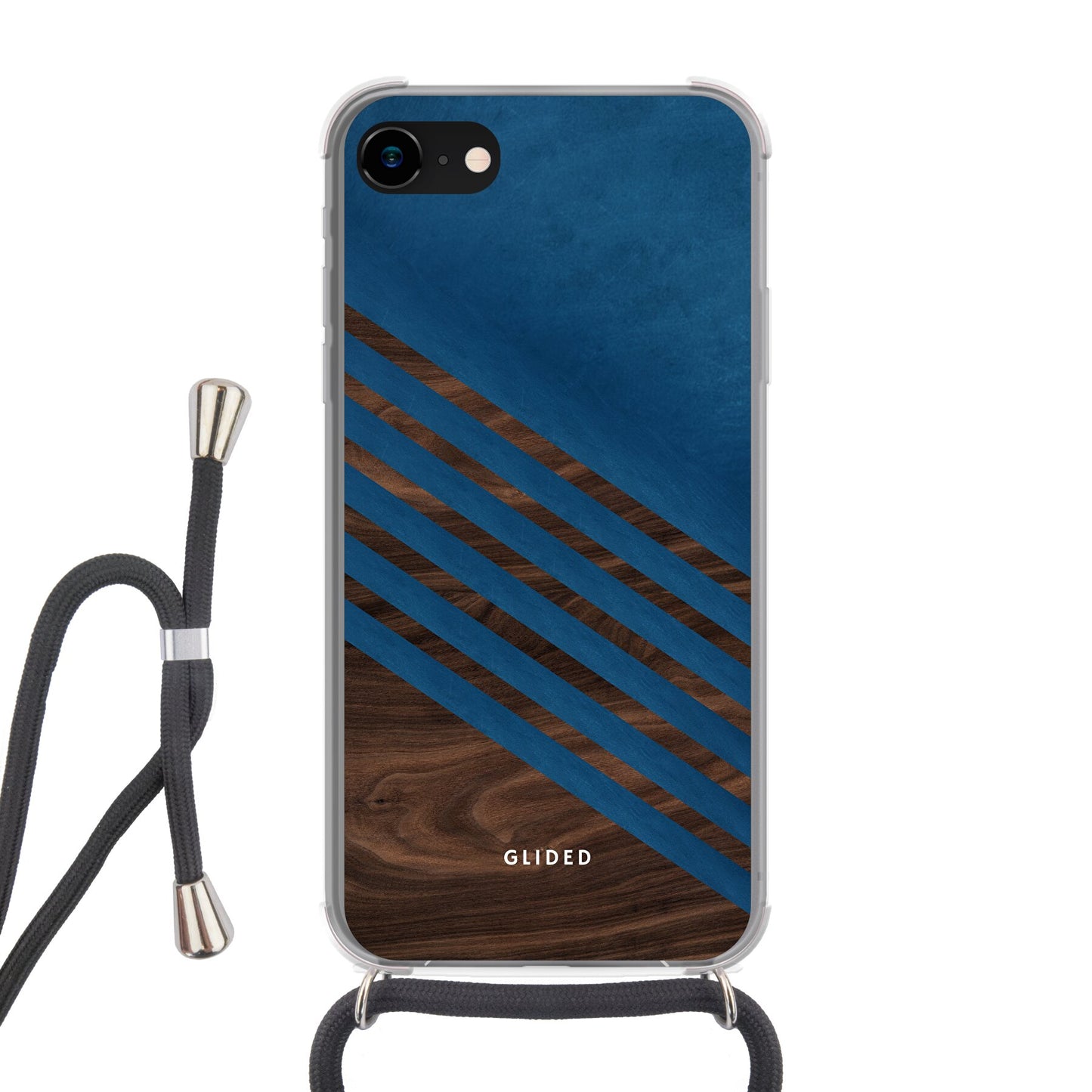 Blue Wood - iPhone 7 Handyhülle Crossbody case mit Band