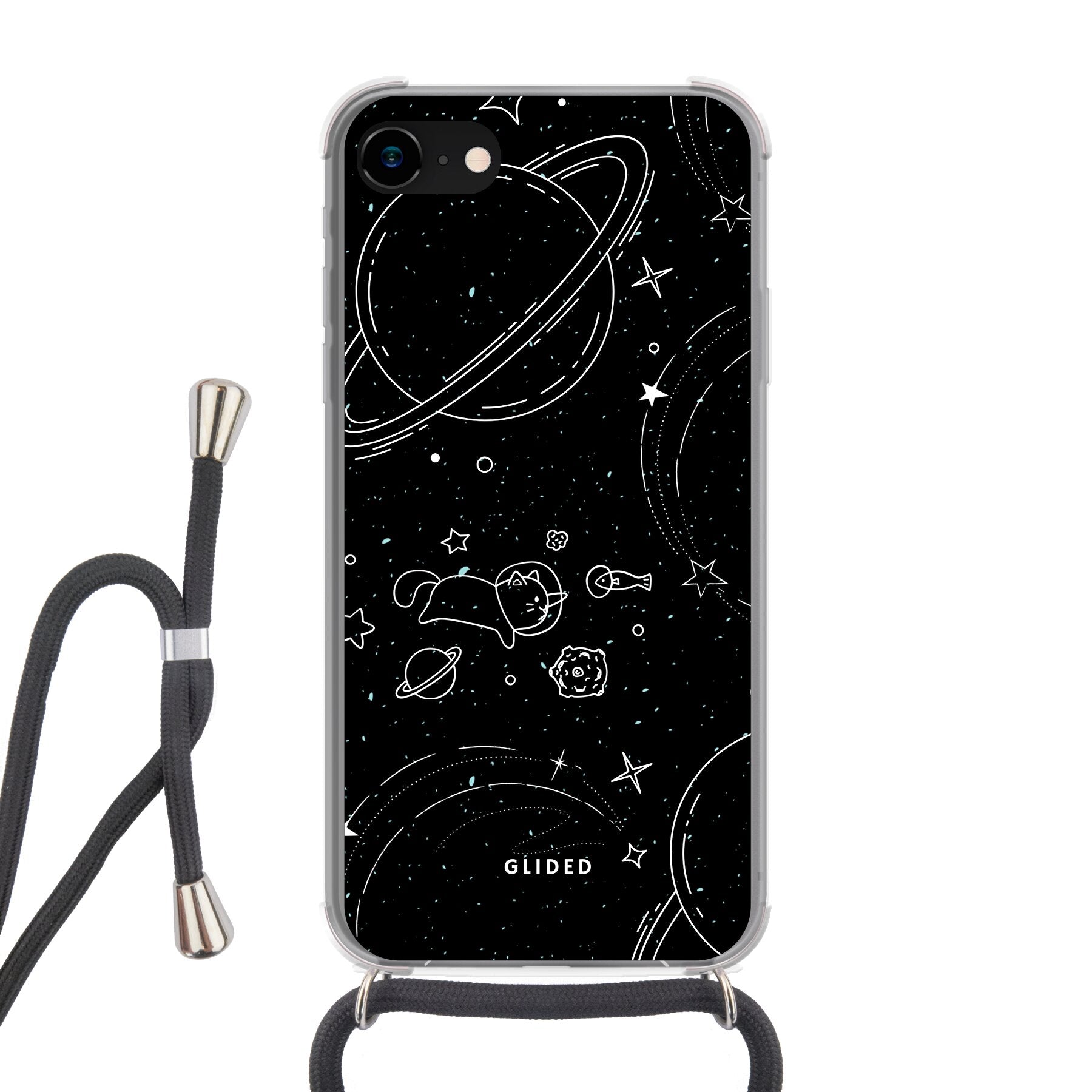 Cosmic Cat - iPhone 7 Handyhülle Crossbody case mit Band