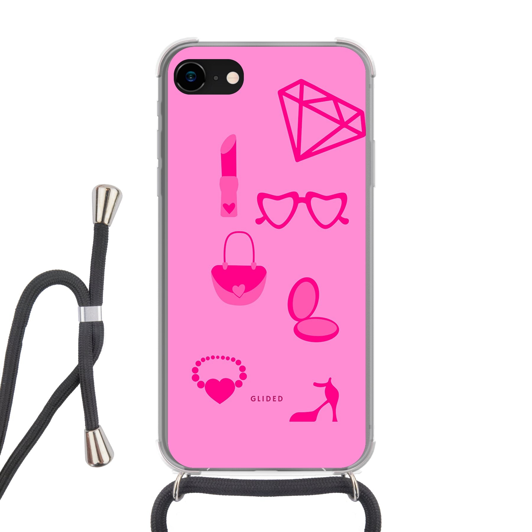 Glamor - iPhone 7 Handyhülle Crossbody case mit Band