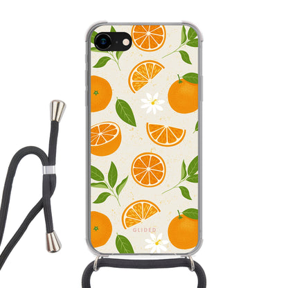 Tasty Orange - iPhone 7 Handyhülle Crossbody case mit Band