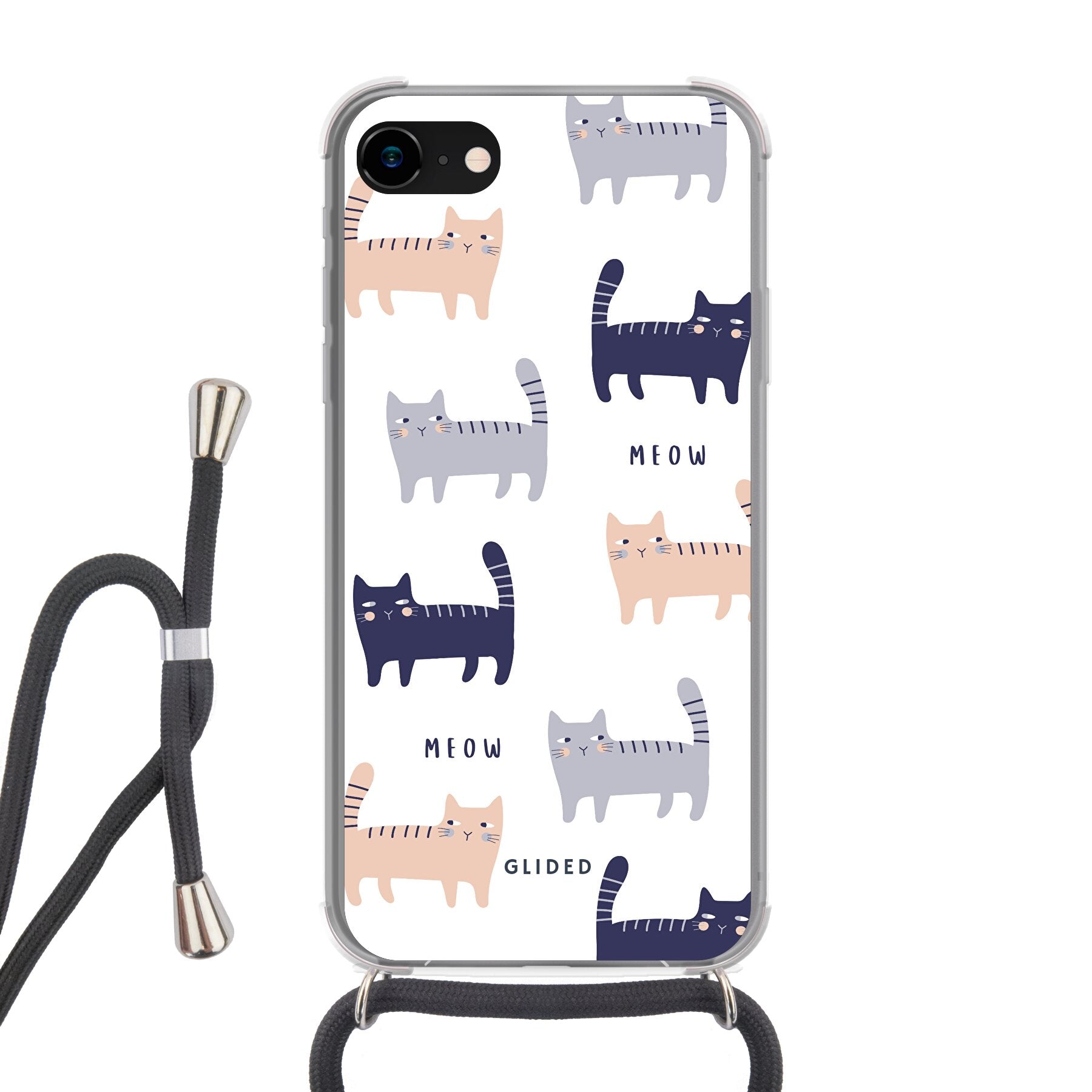 Purrfection - iPhone 8 Handyhülle Crossbody case mit Band