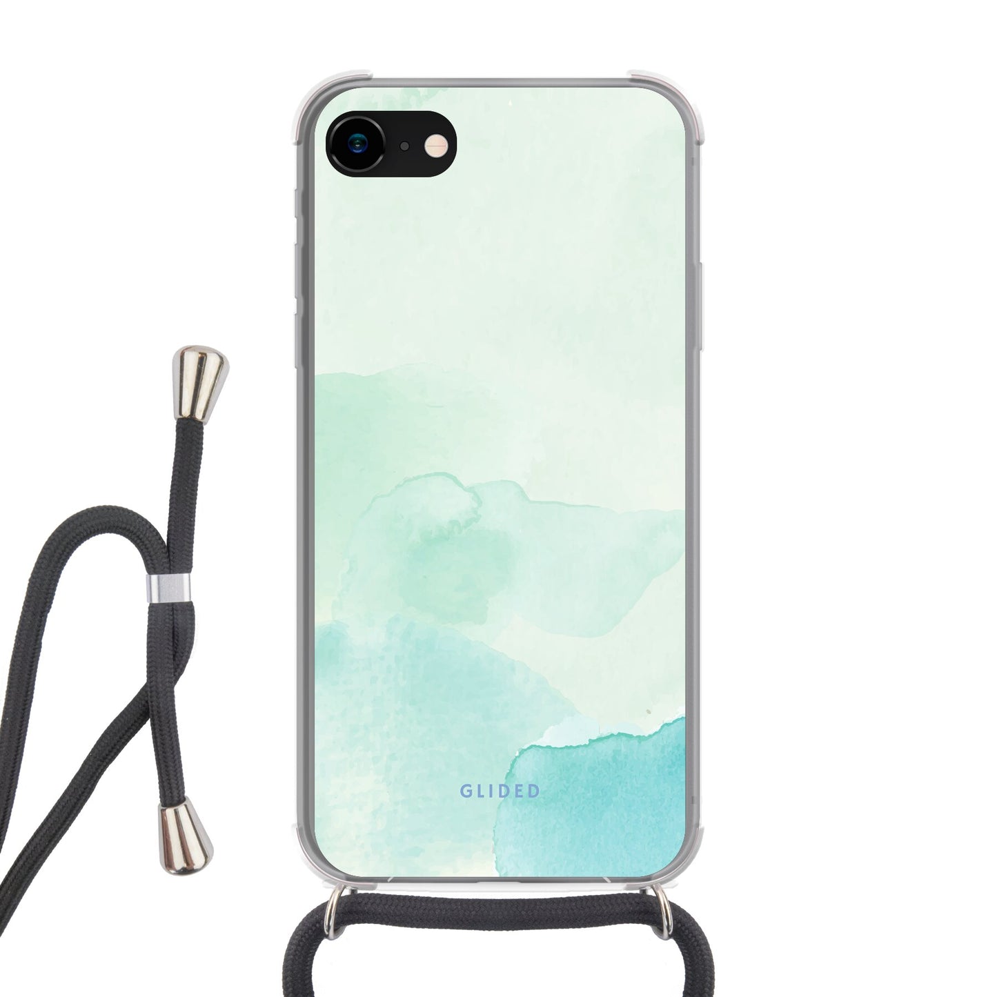 Turquoise Art - iPhone 8 Handyhülle Crossbody case mit Band