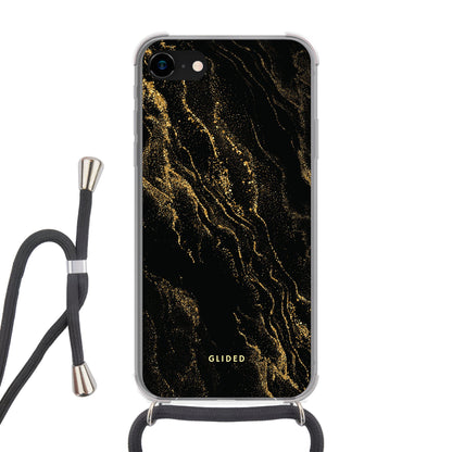 Black Marble - iPhone 8 Handyhülle Crossbody case mit Band