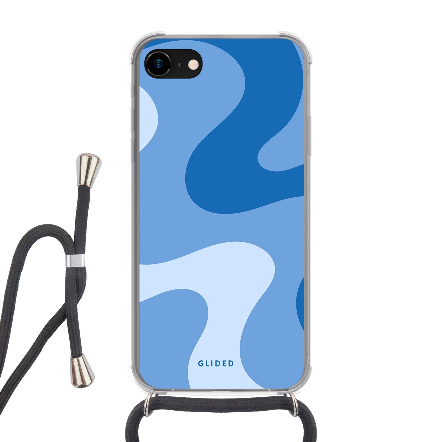 Blue Wave - iPhone 8 Handyhülle Crossbody case mit Band