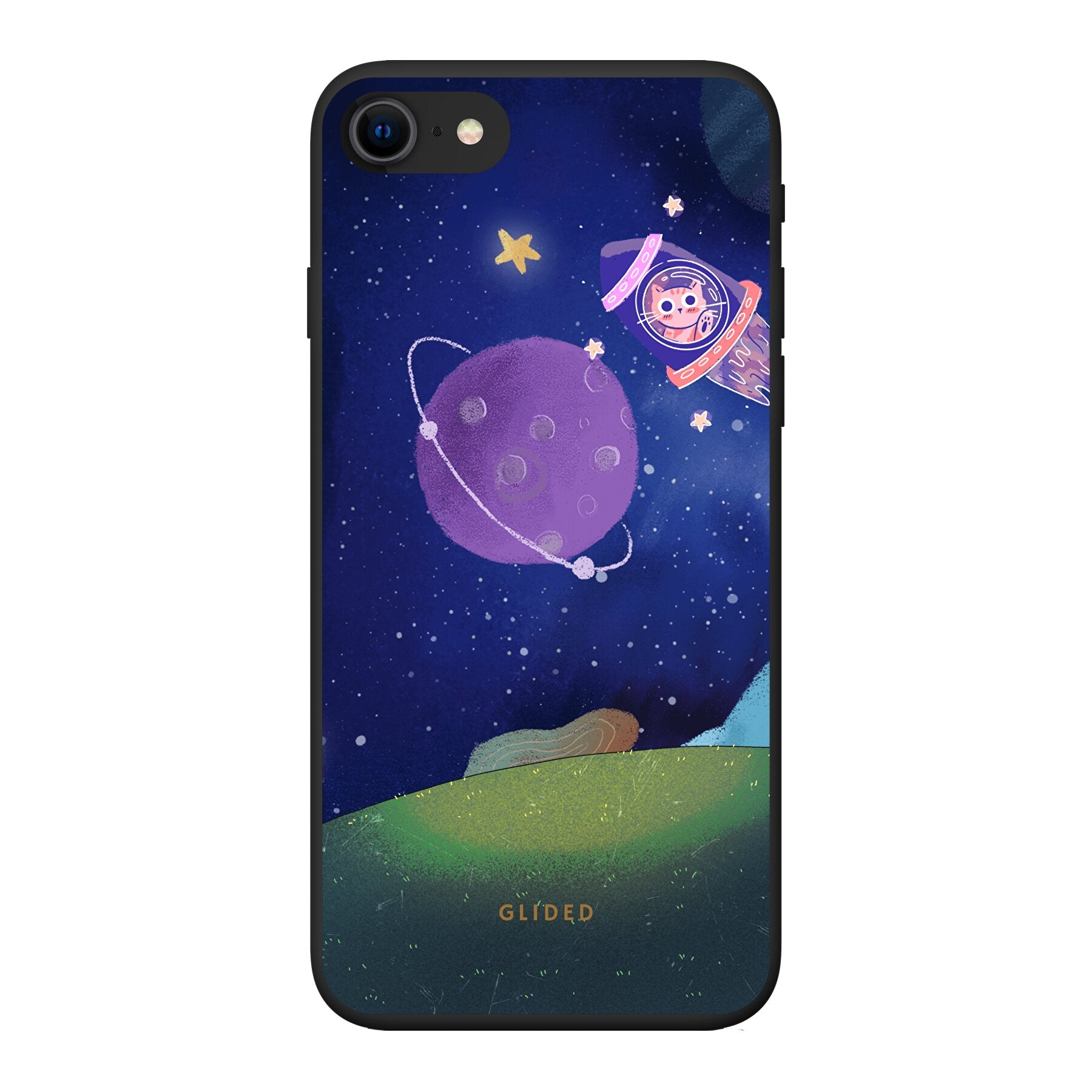 Galaxy Cat - iPhone SE 2022 Handyhülle Biologisch Abbaubar