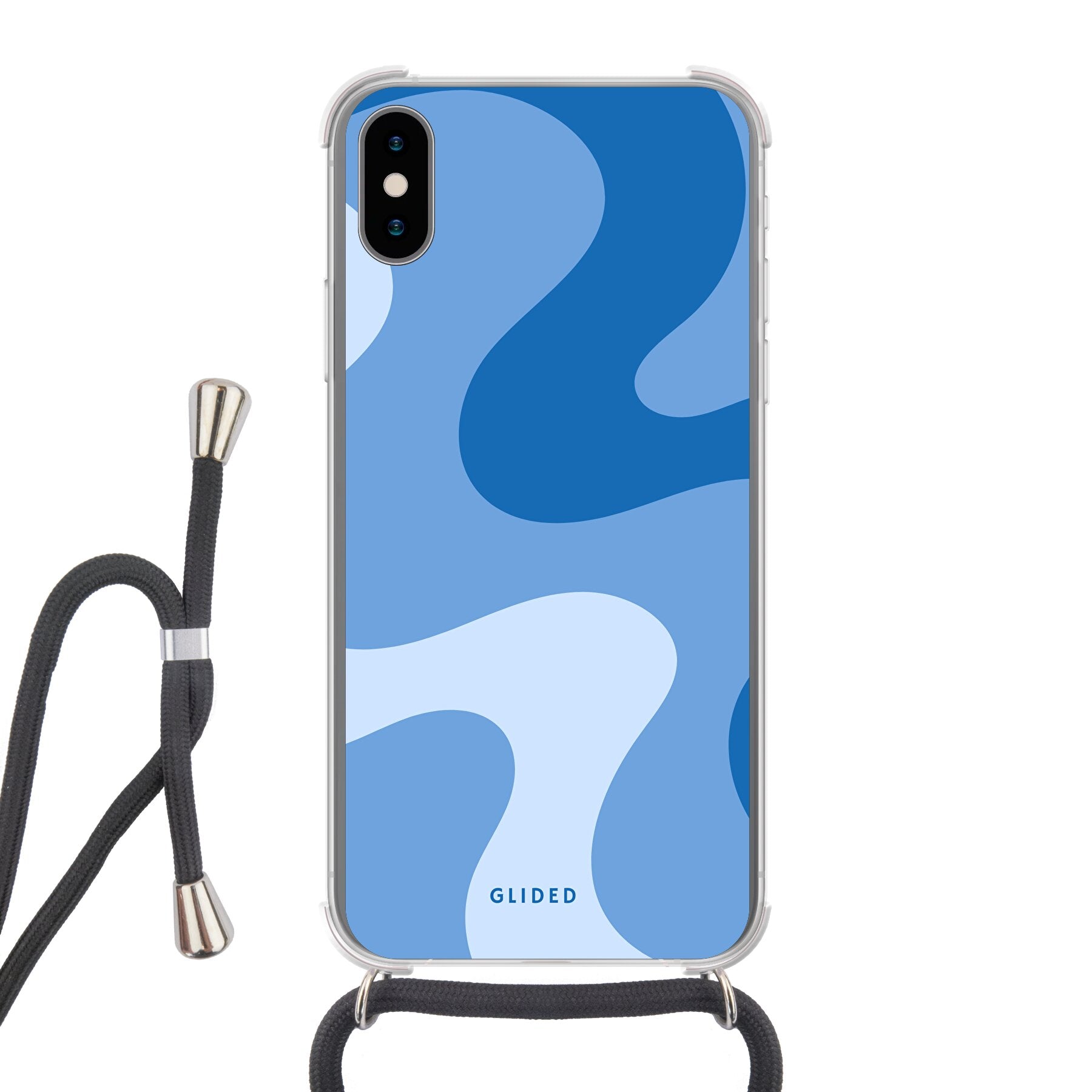 Blue Wave - iPhone X/Xs Handyhülle Crossbody case mit Band