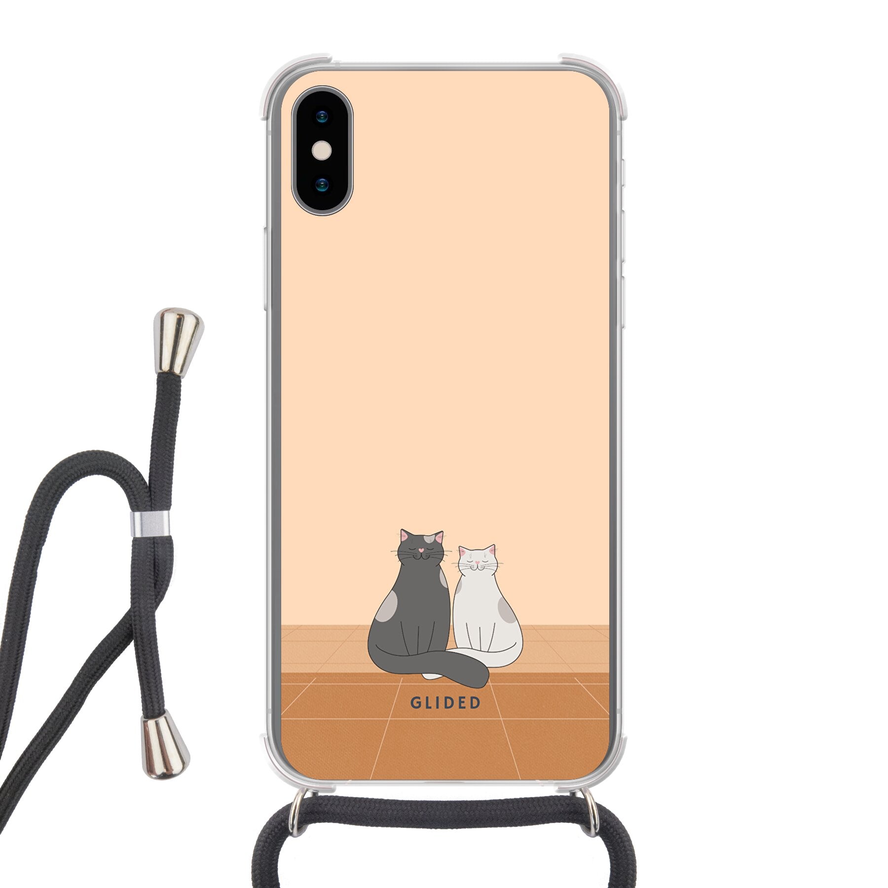 Catty Friends - iPhone X/Xs Handyhülle Crossbody case mit Band