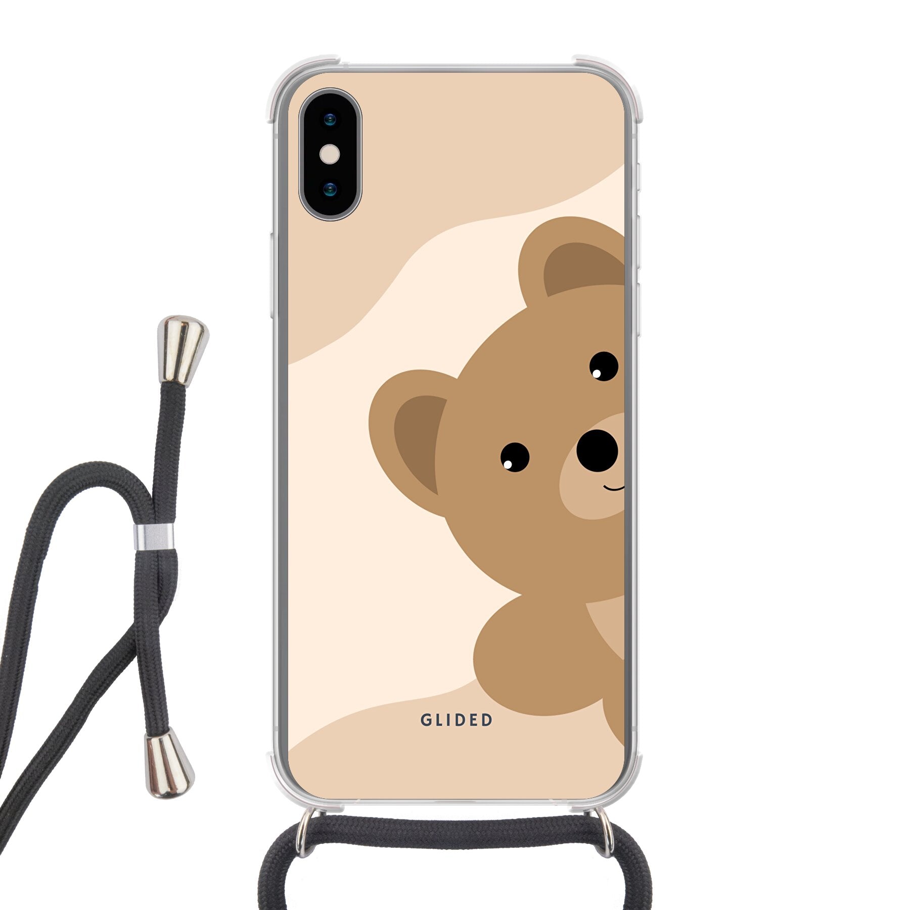 BearLove Left - iPhone X/Xs Handyhülle Crossbody case mit Band