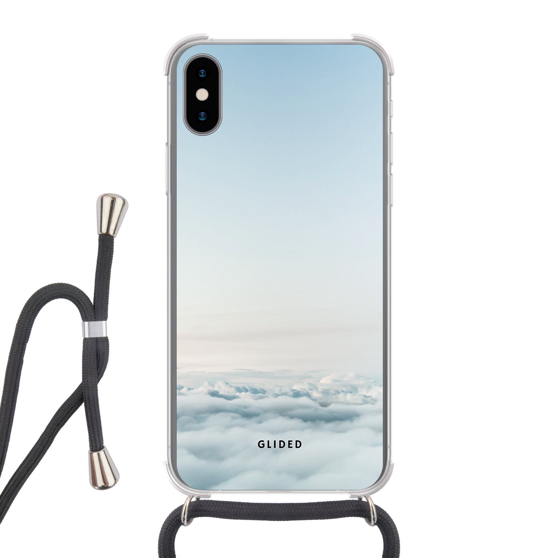 Cloudy - iPhone X/Xs Handyhülle Crossbody case mit Band