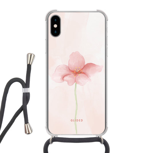 Pastel Flower - iPhone X/Xs Handyhülle Crossbody case mit Band