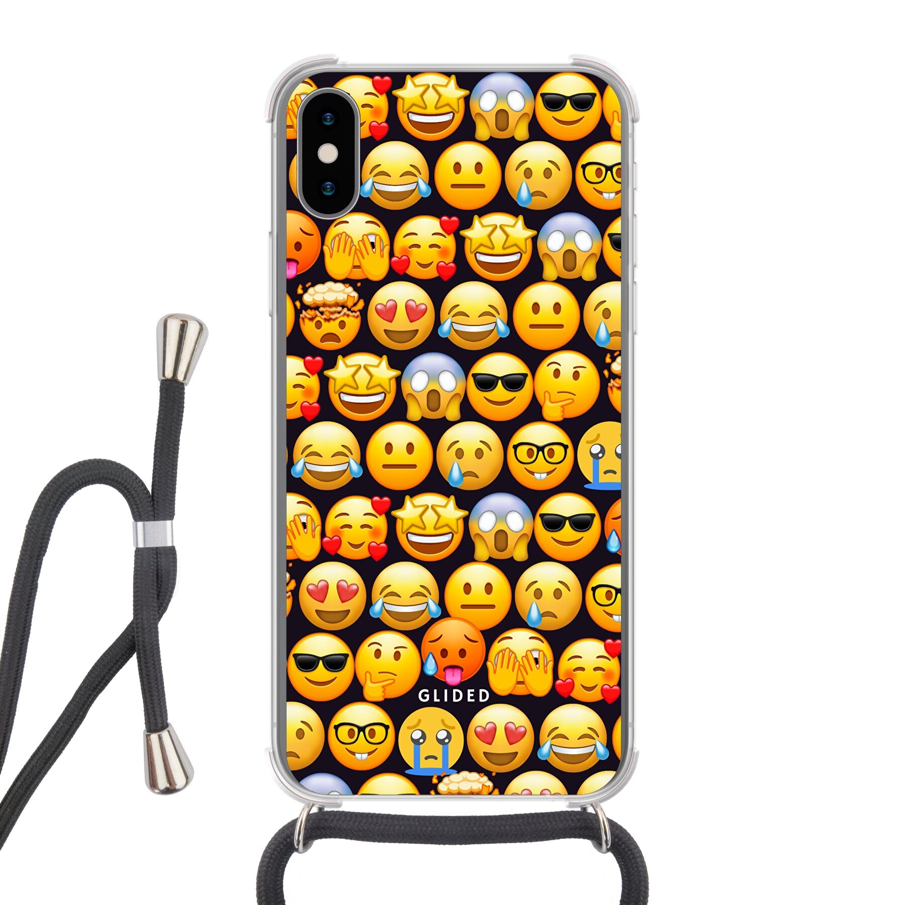 Emoji Town - iPhone X/Xs Handyhülle Crossbody case mit Band